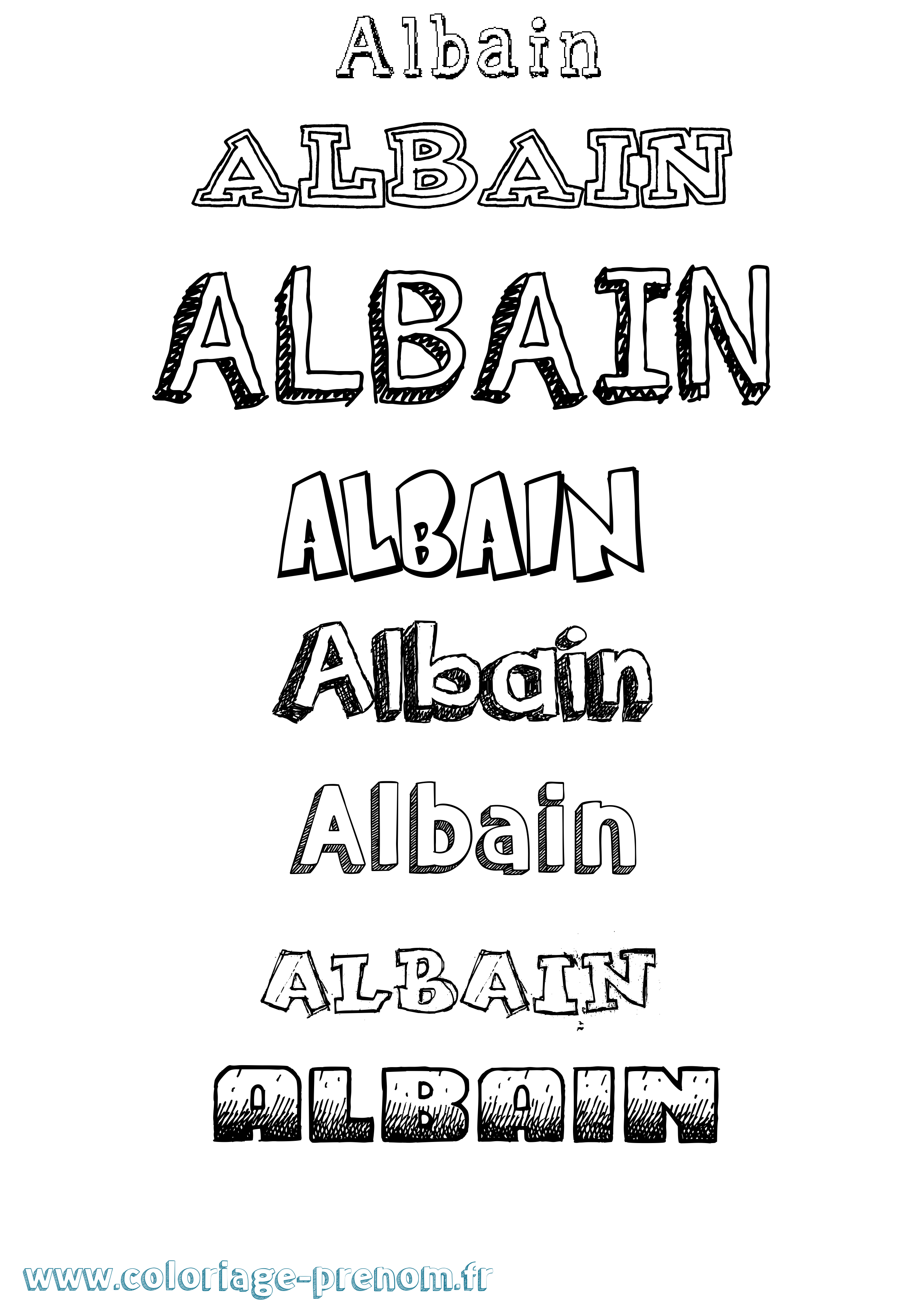 Coloriage Albain Dessiné Coloriage prénom Albain Dessiné