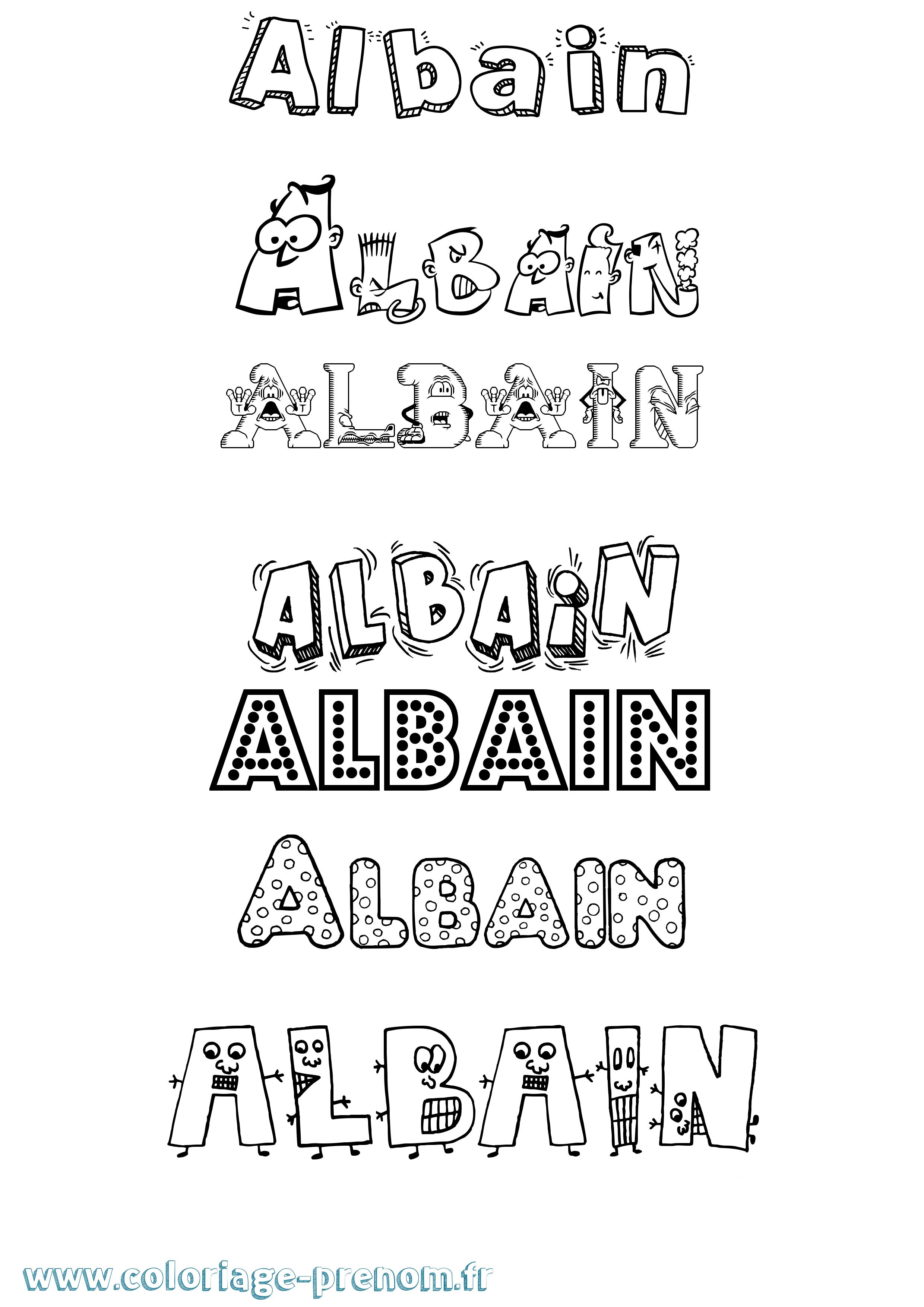 Coloriage prénom Albain Fun