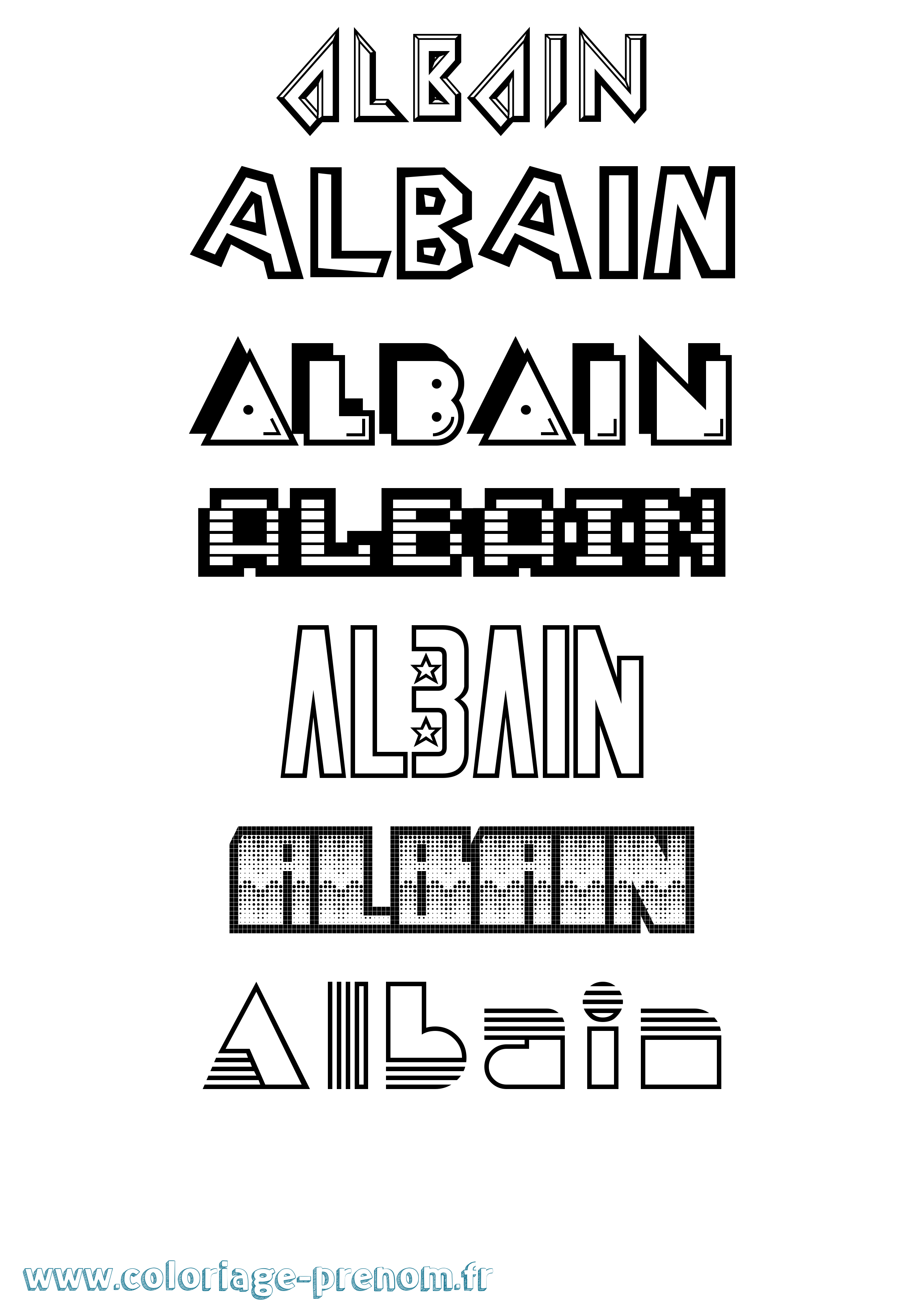 Coloriage Albain Jeux Vidéos Coloriage prénom Albain Jeux Vidéos