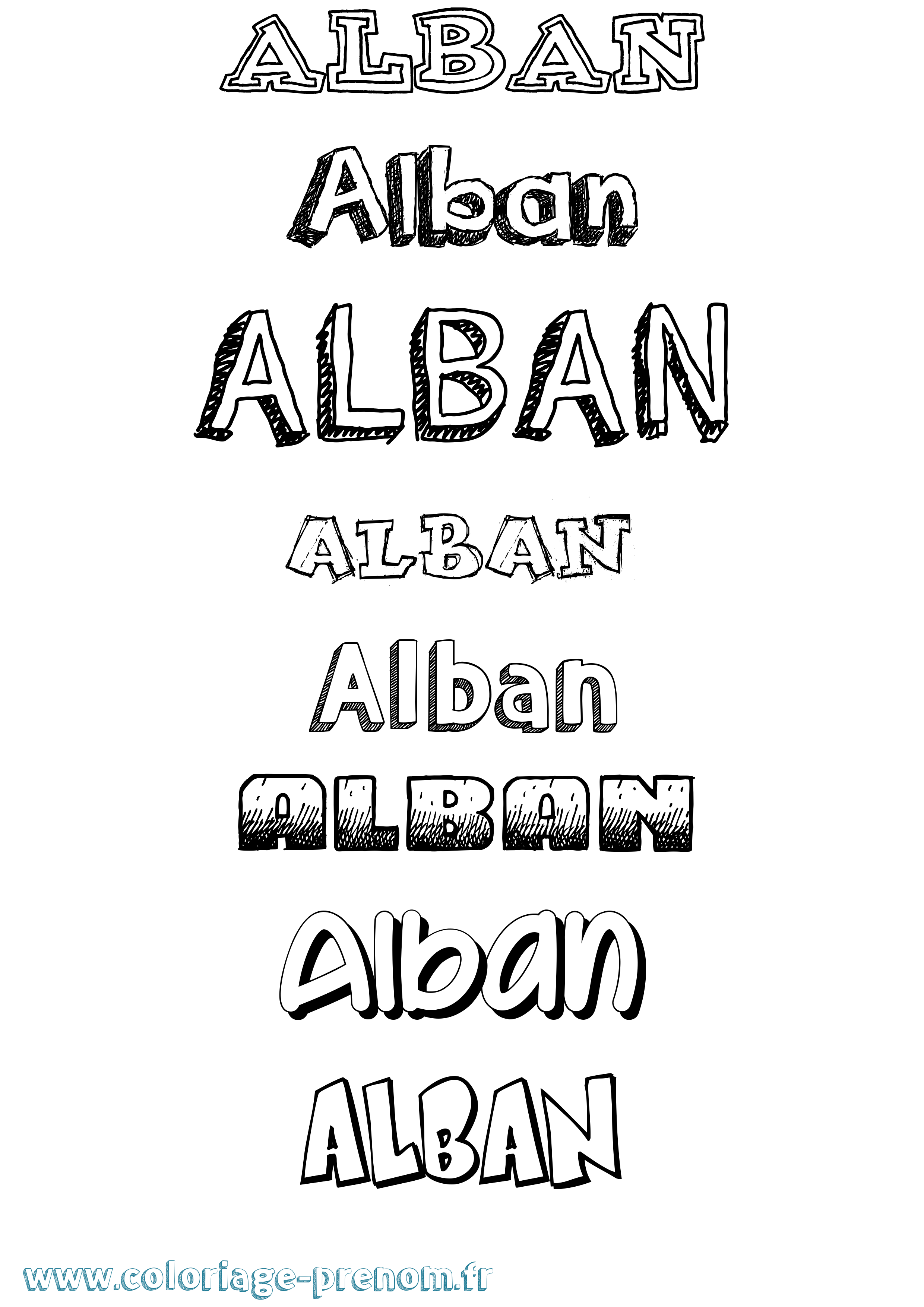 Coloriage Alban Coloriage prénom Alban