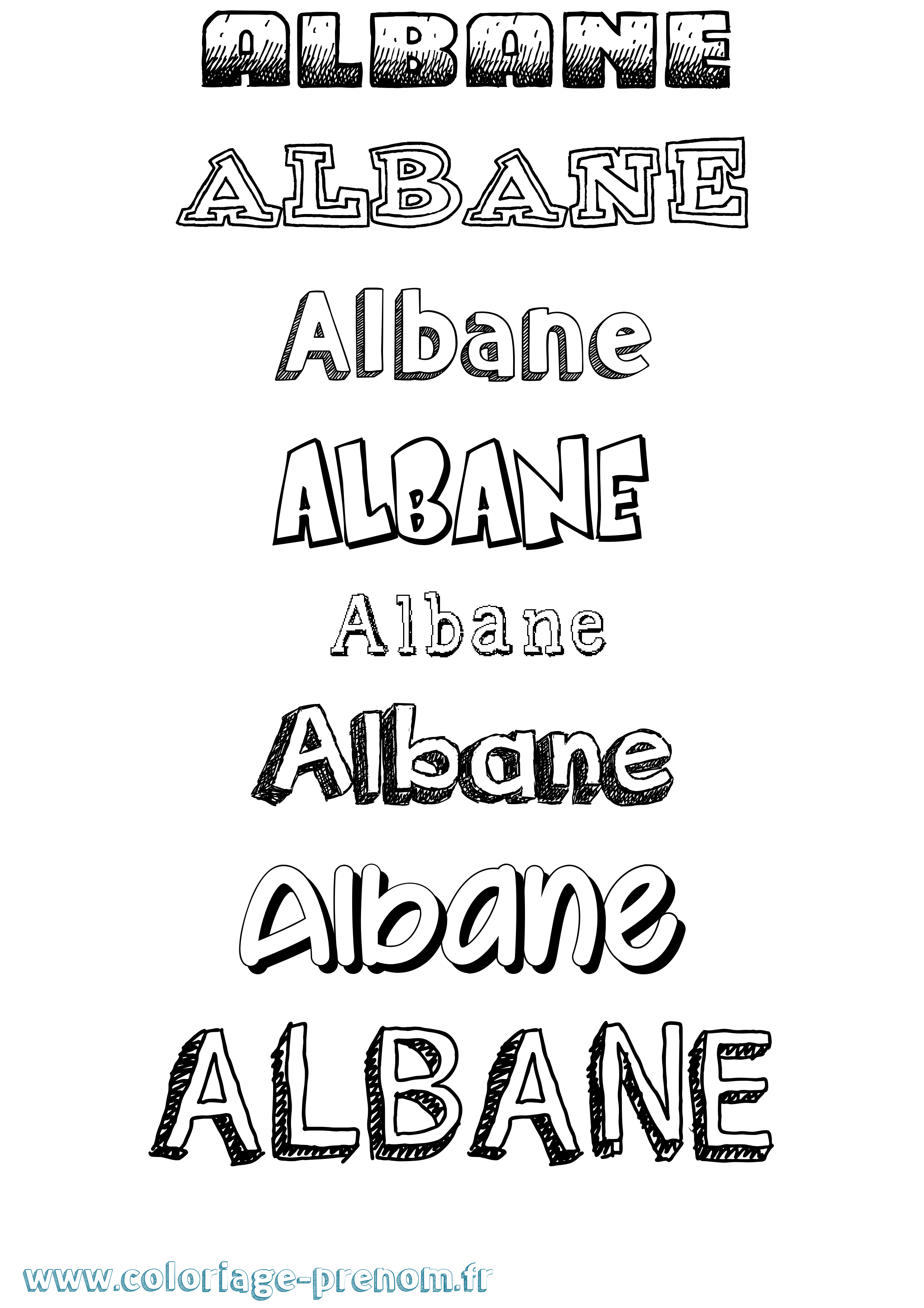 Coloriage Albane Coloriage prénom Albane