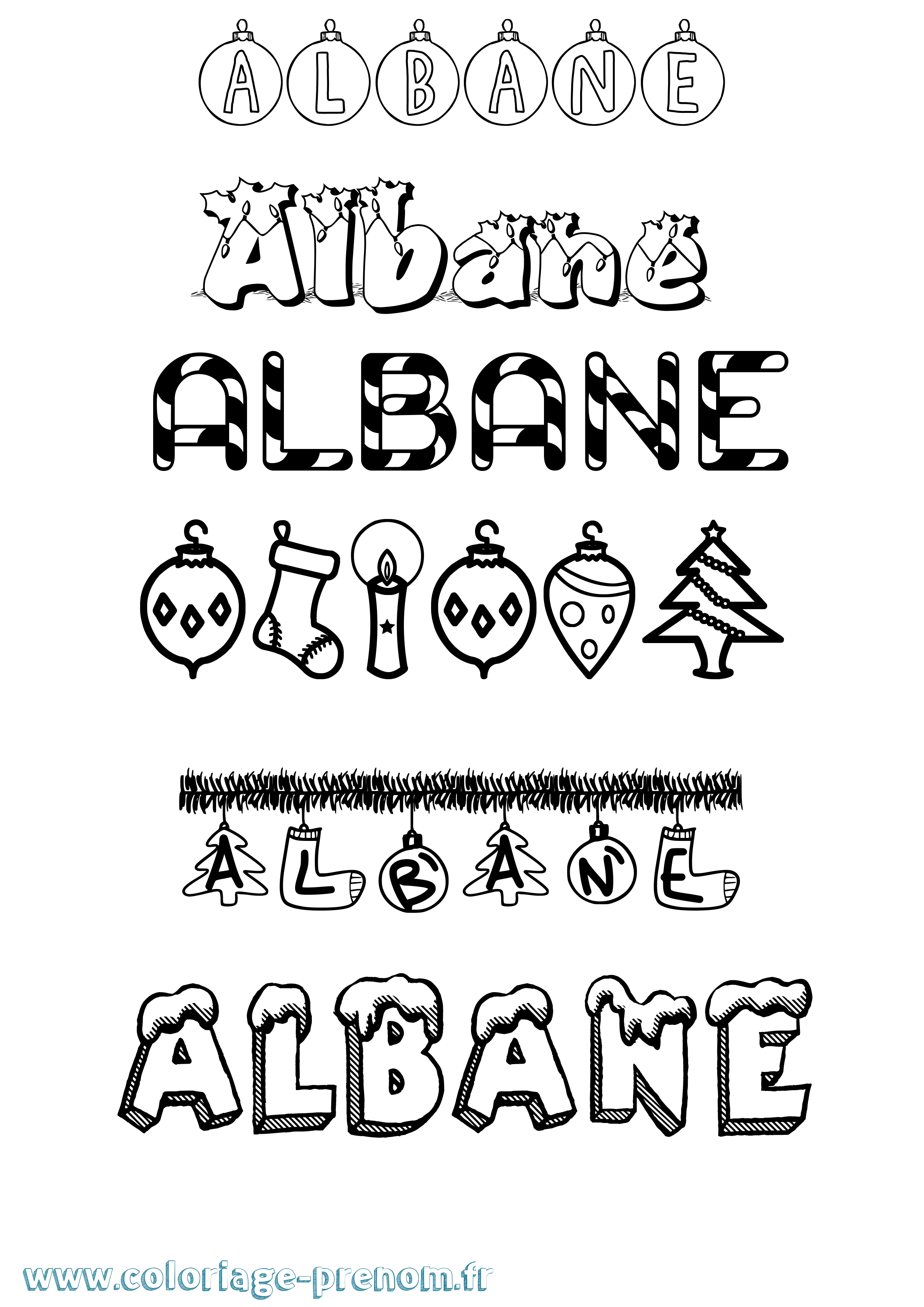 Coloriage Albane Coloriage prénom Albane