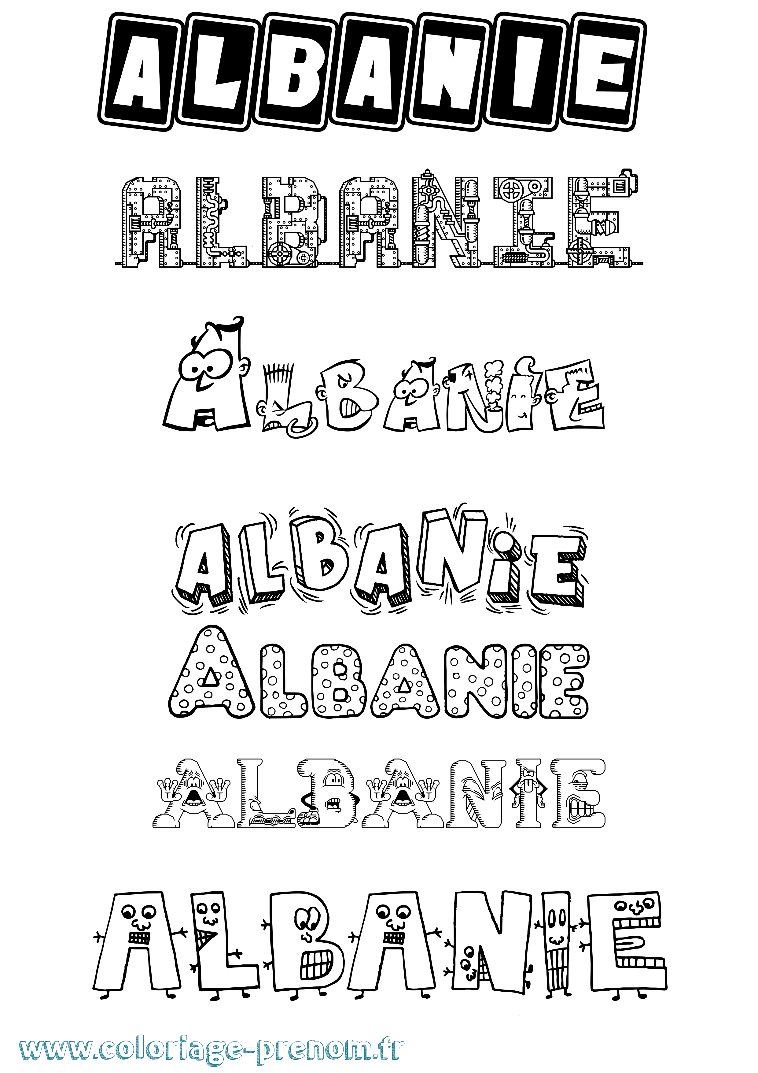 Coloriage prénom Albanie Fun