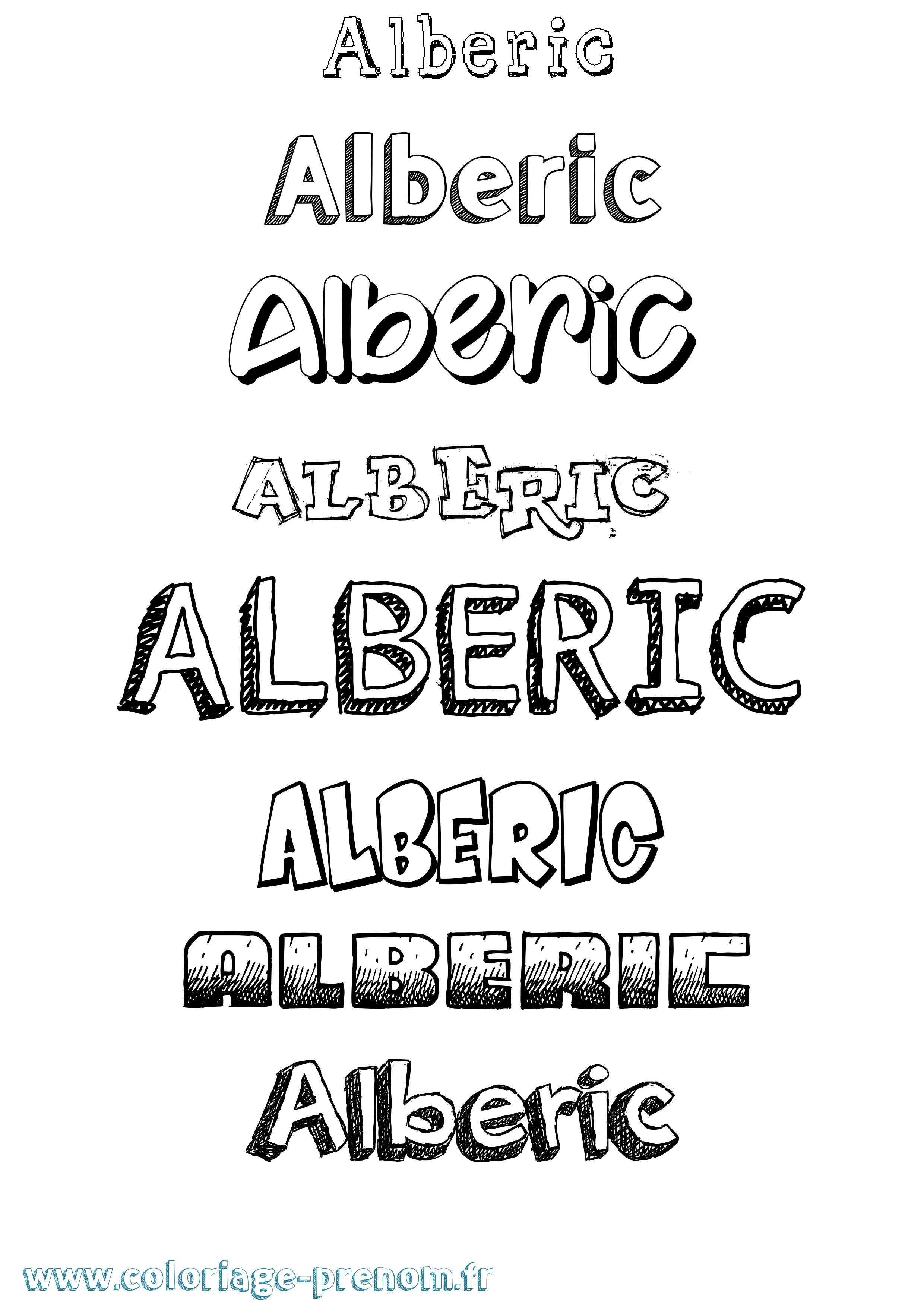 Coloriage prénom Alberic Dessiné