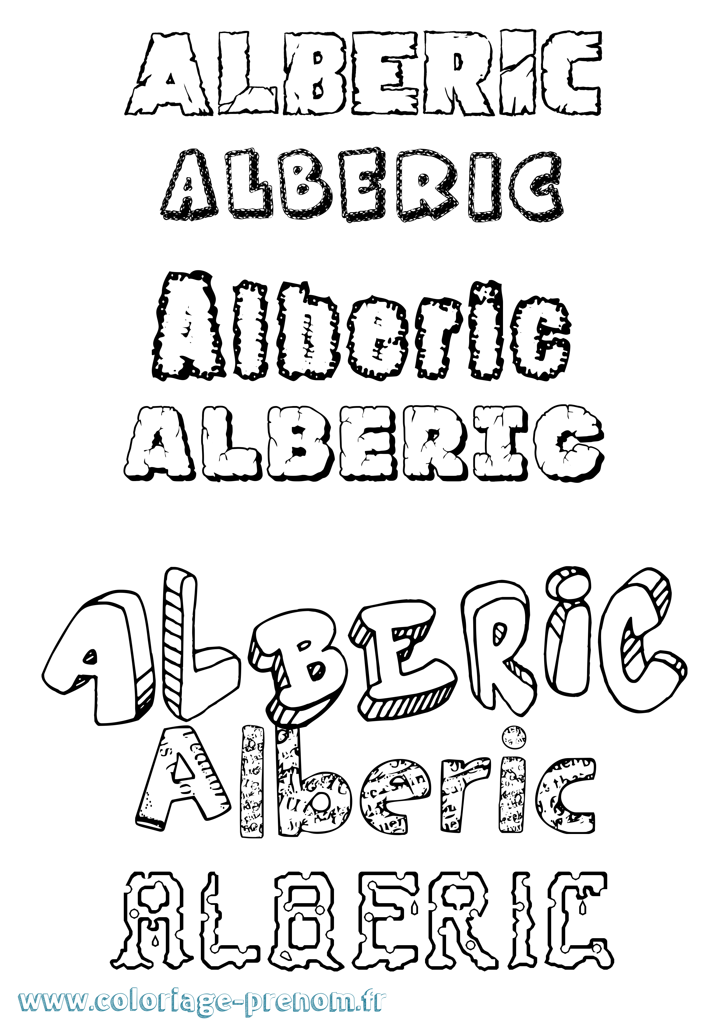 Coloriage prénom Alberic Destructuré