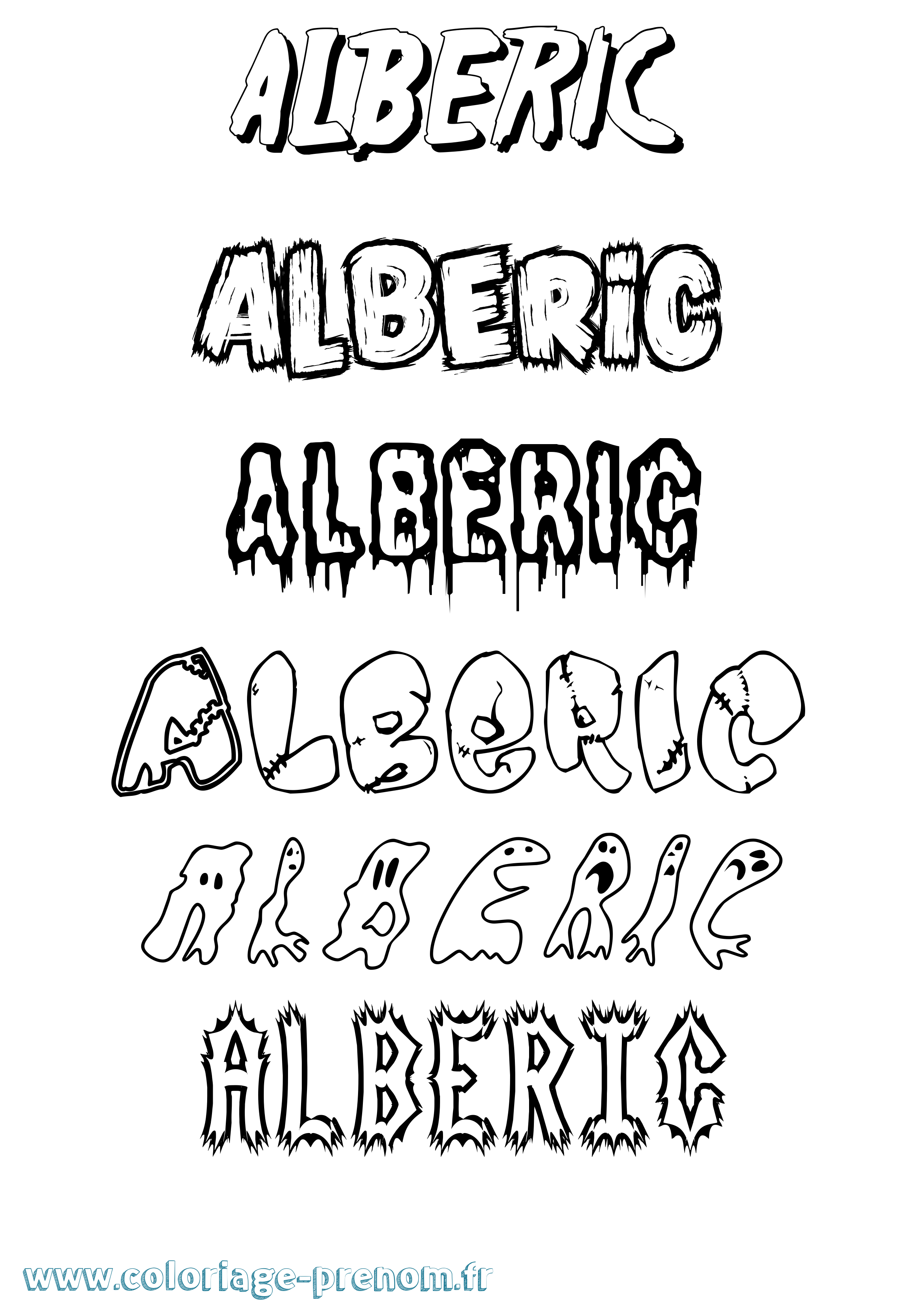 Coloriage prénom Alberic Frisson