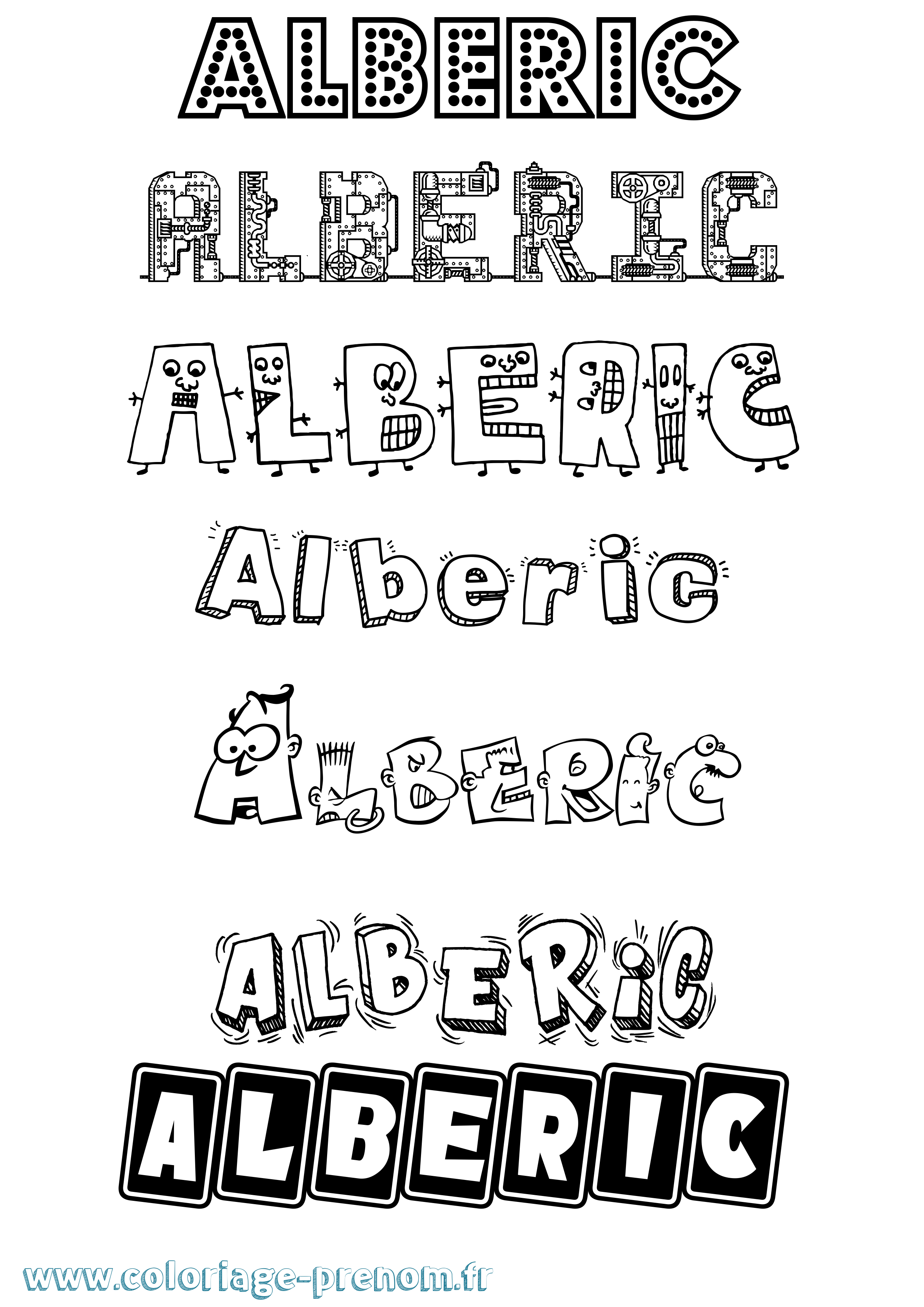 Coloriage prénom Alberic Fun