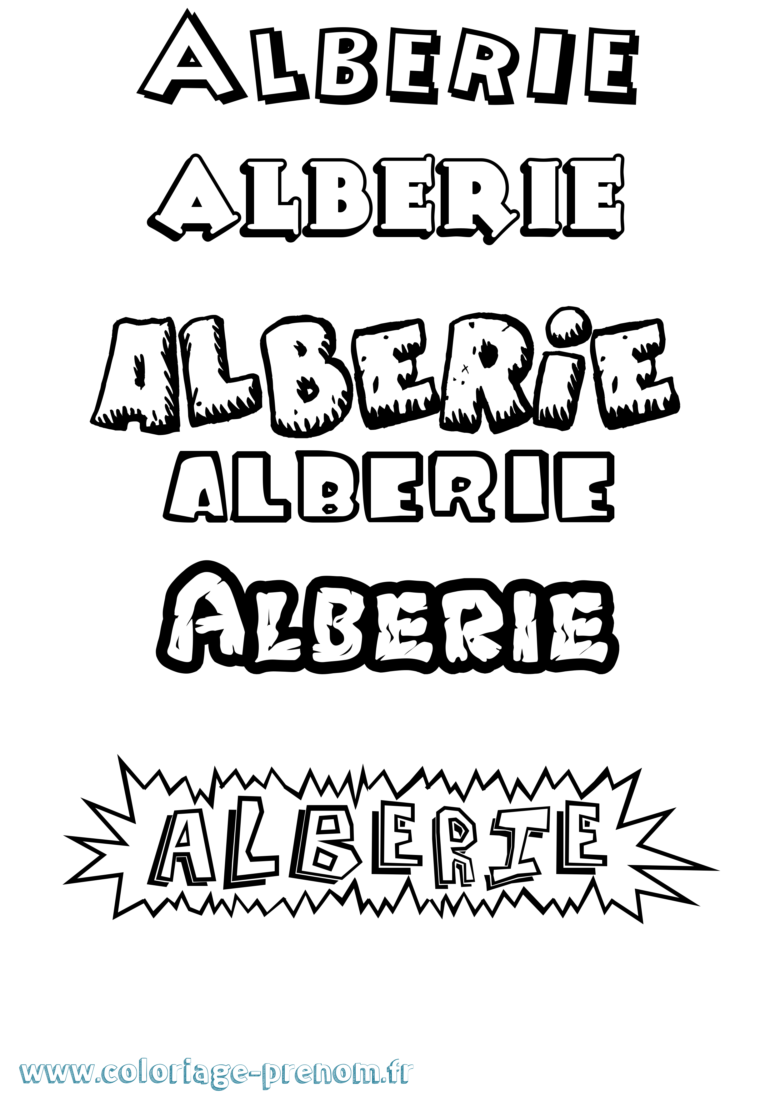 Coloriage prénom Alberie Dessin Animé