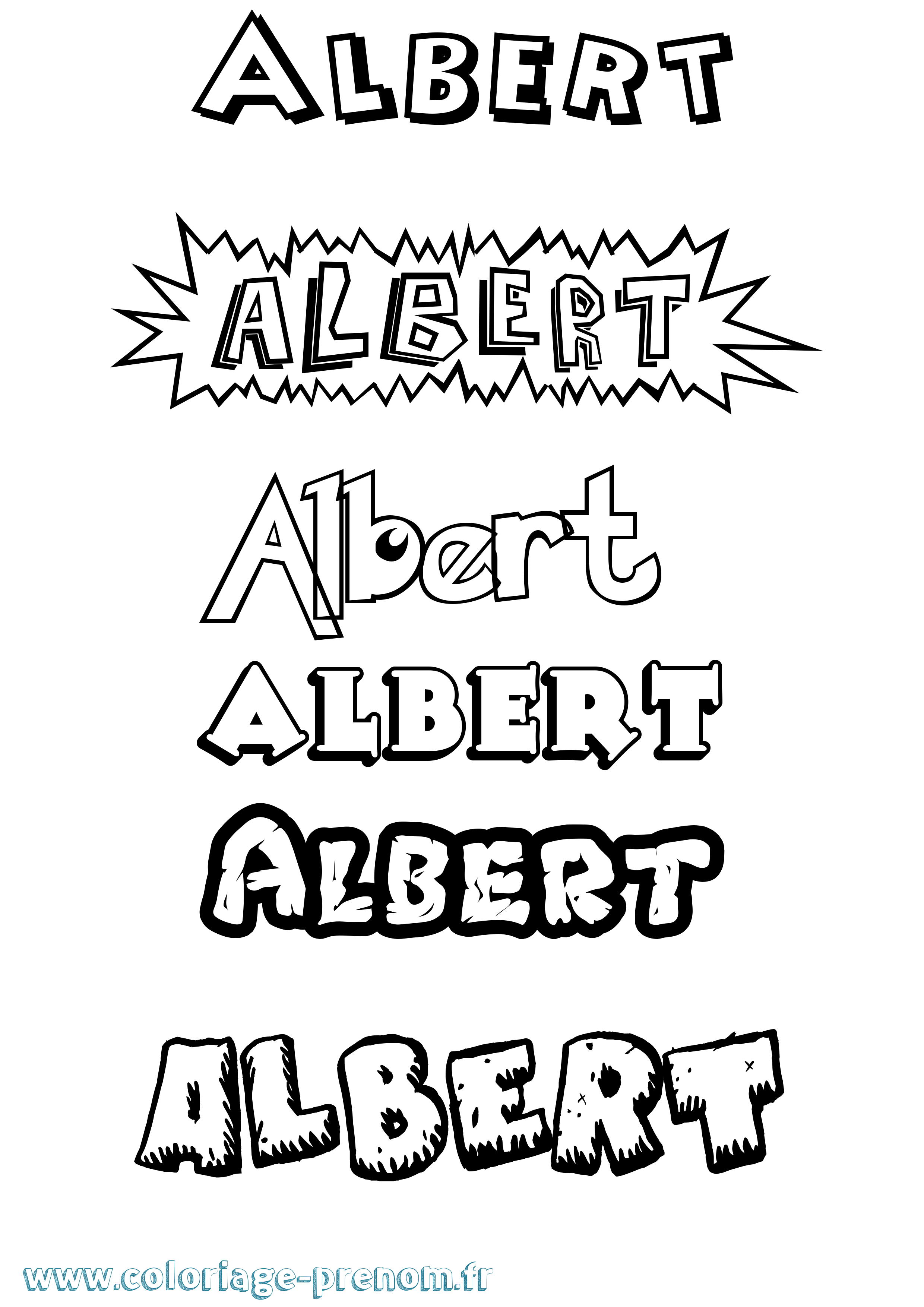 Coloriage prénom Albert Dessin Animé