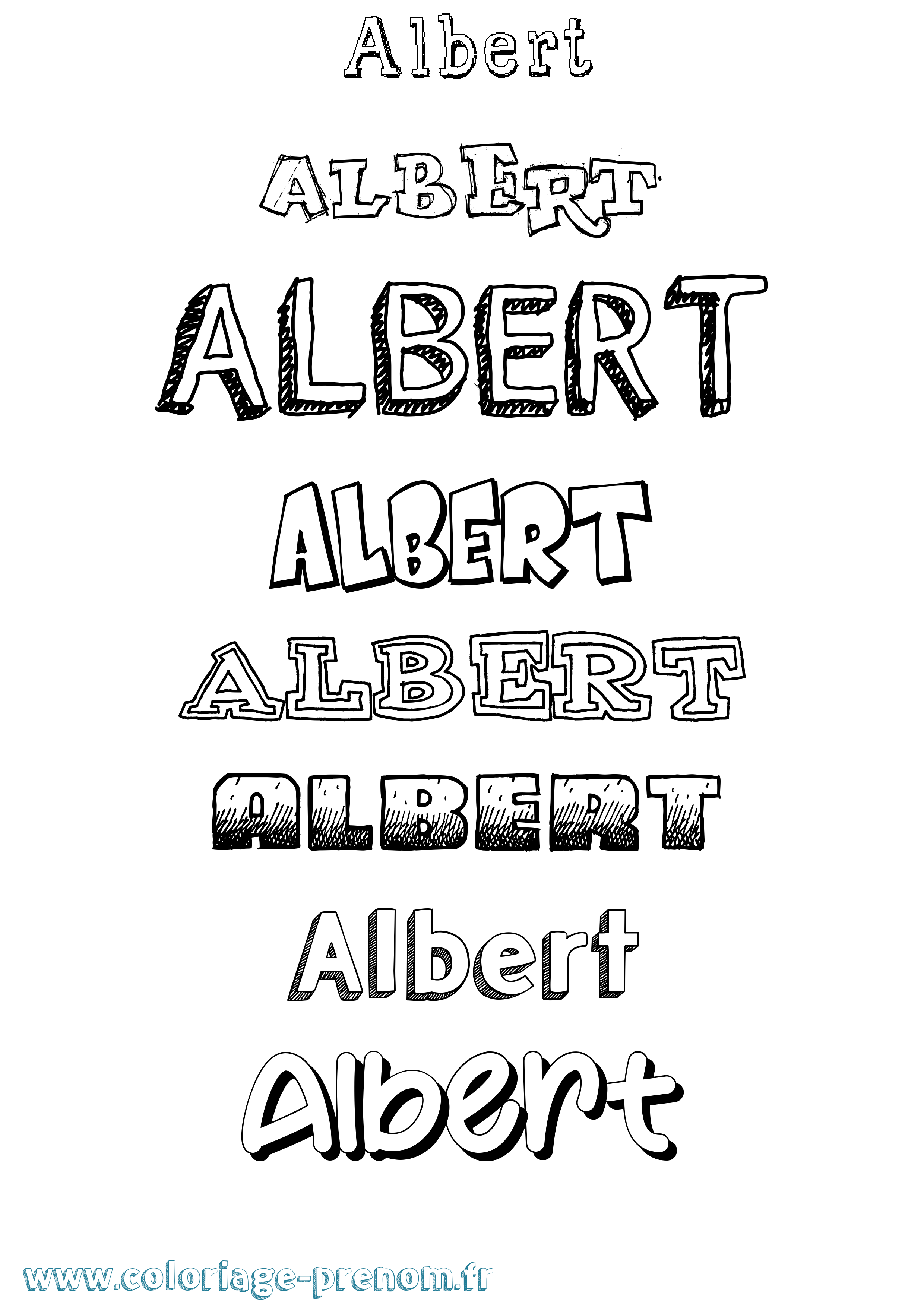 Coloriage Albert Dessiné Coloriage prénom Albert Dessiné