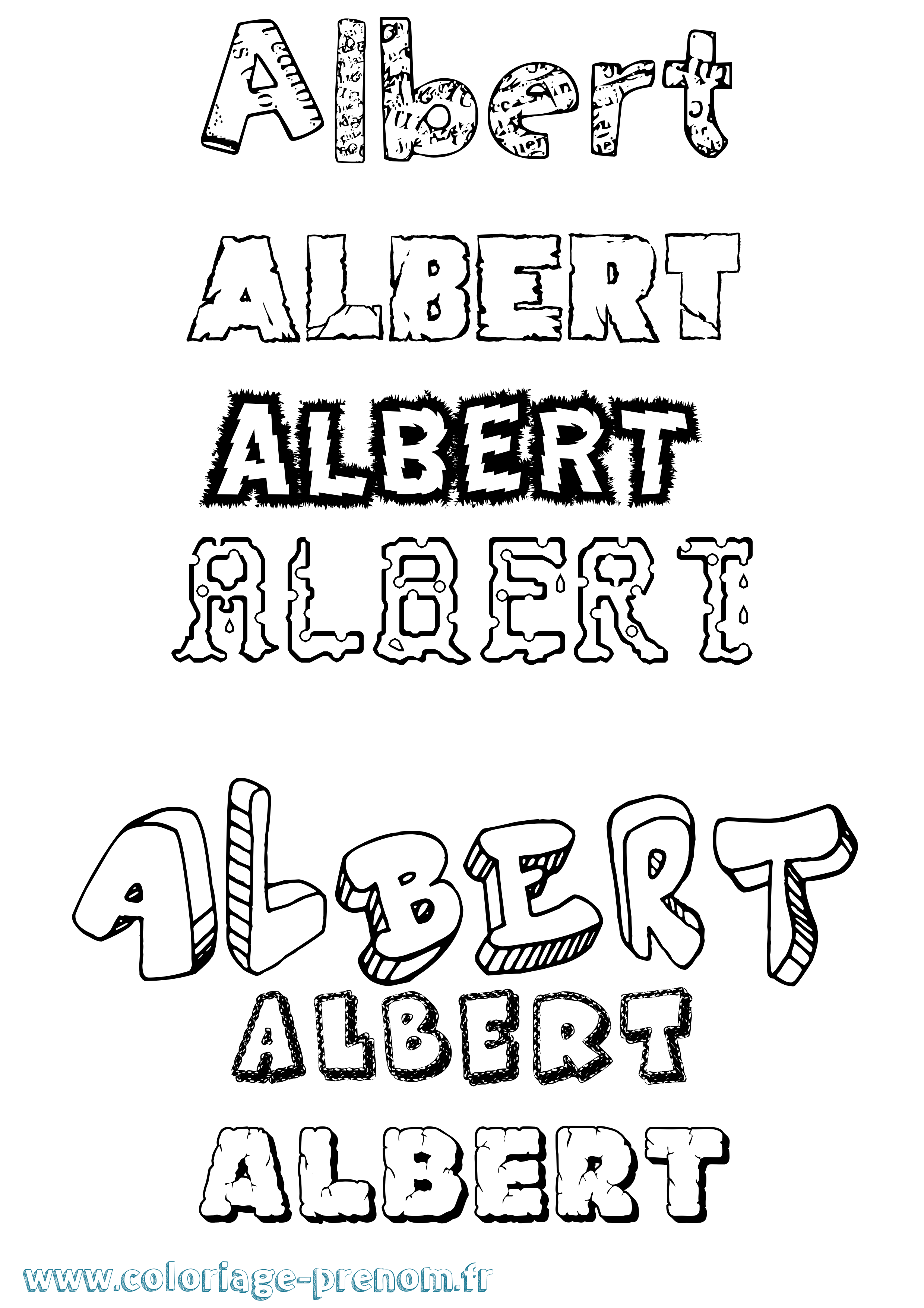 Coloriage prénom Albert Destructuré
