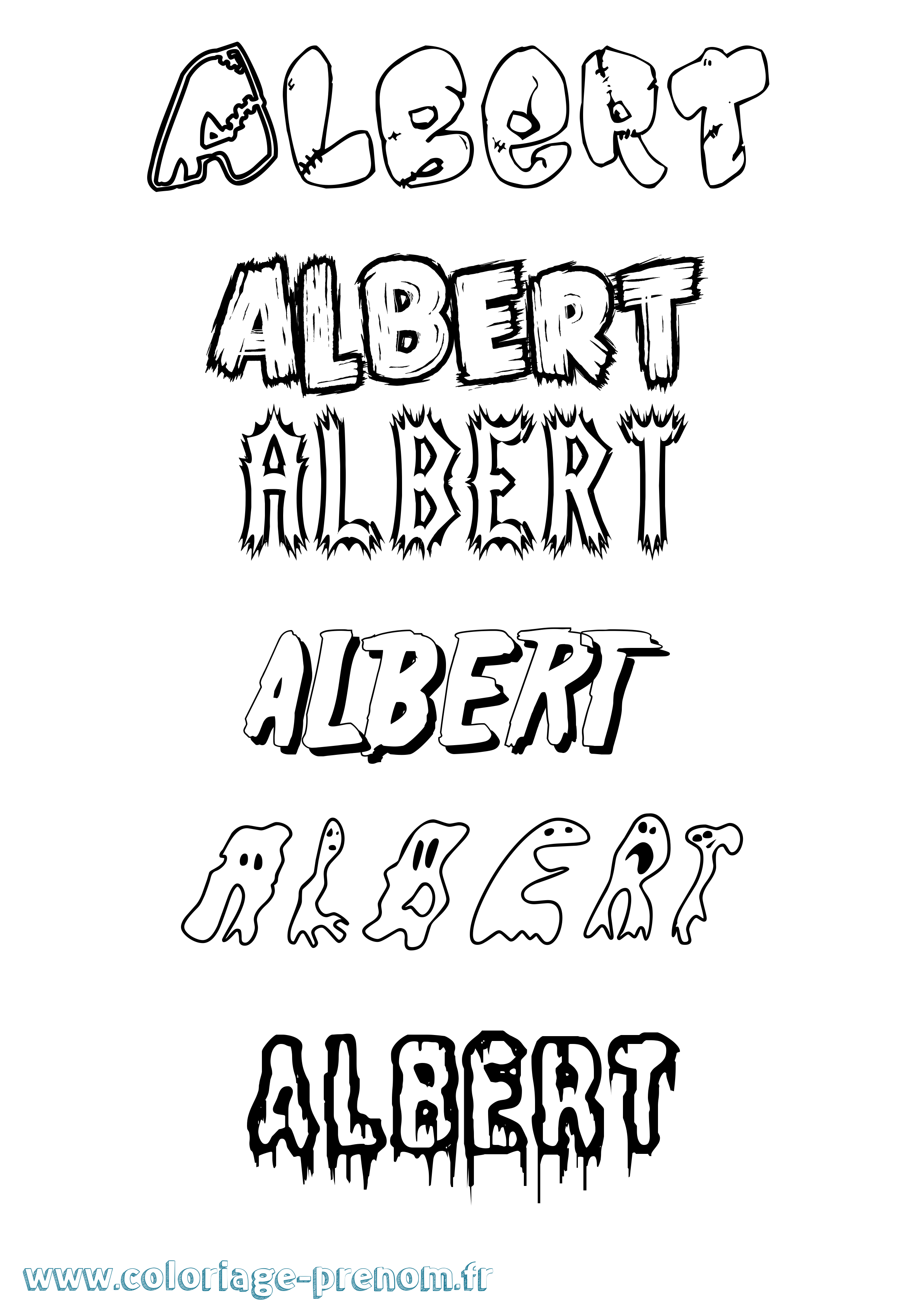 Coloriage Albert Frisson Coloriage prénom Albert Frisson