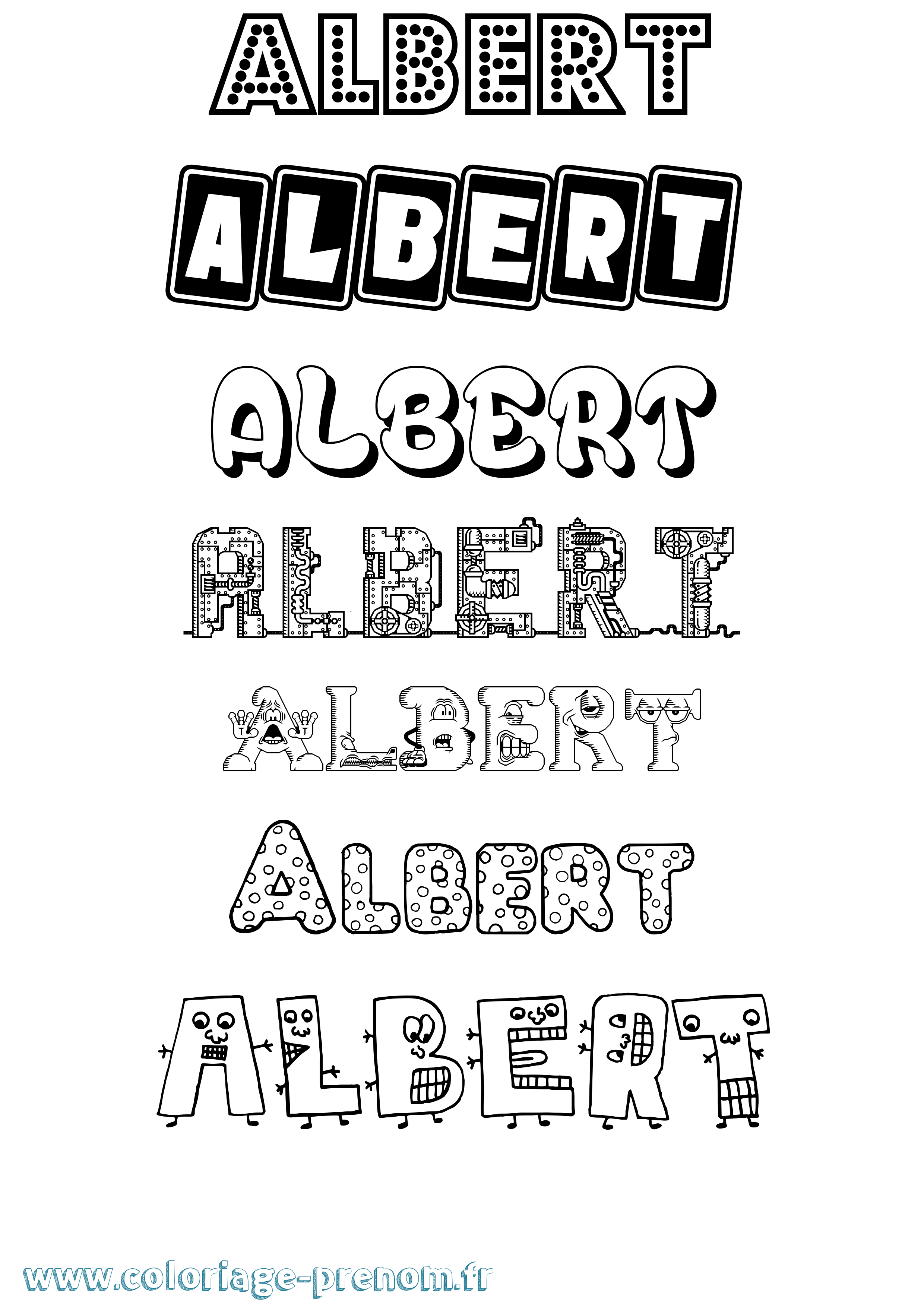 Coloriage prénom Albert Fun