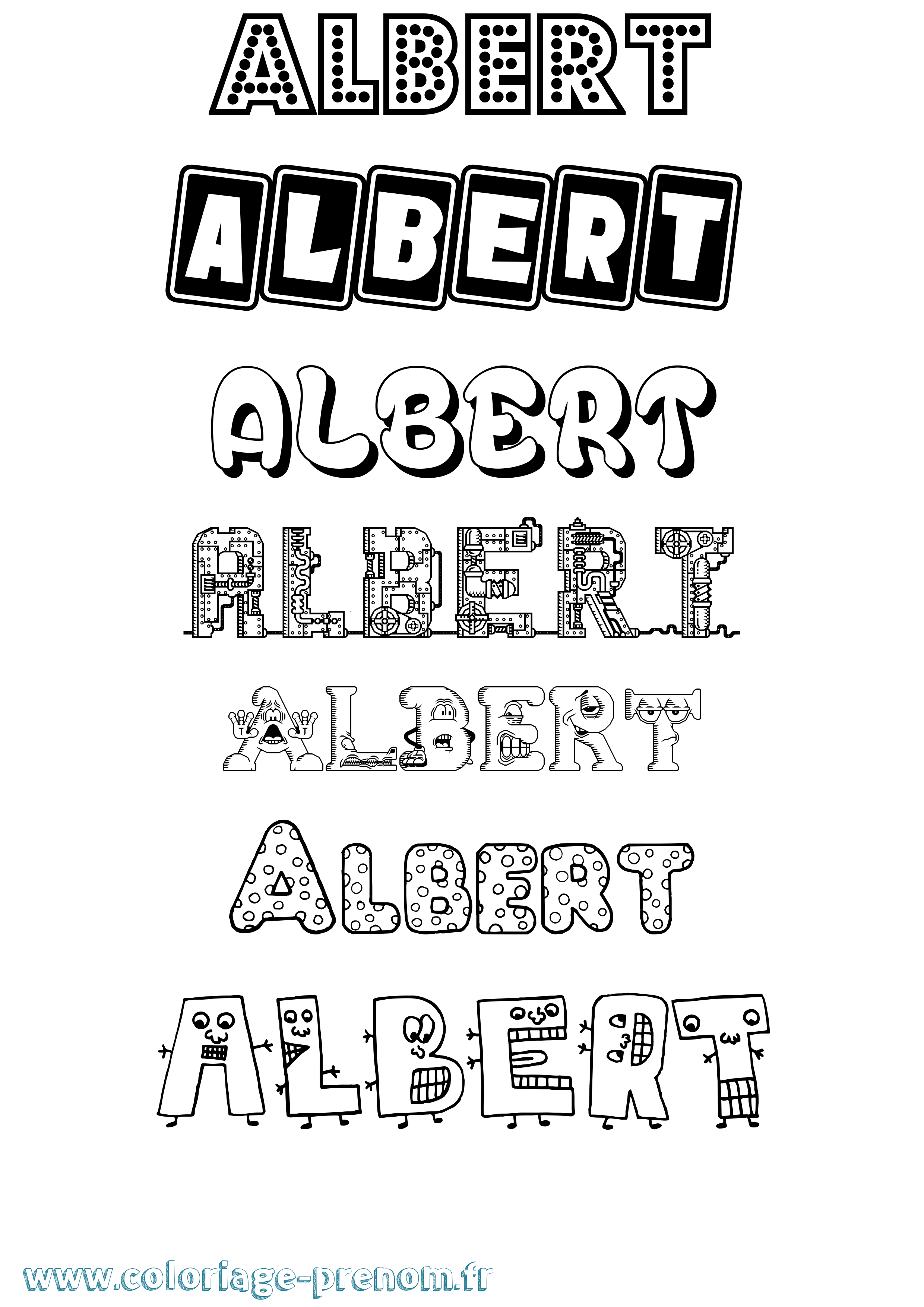 Coloriage Albert Fun Coloriage prénom Albert Fun