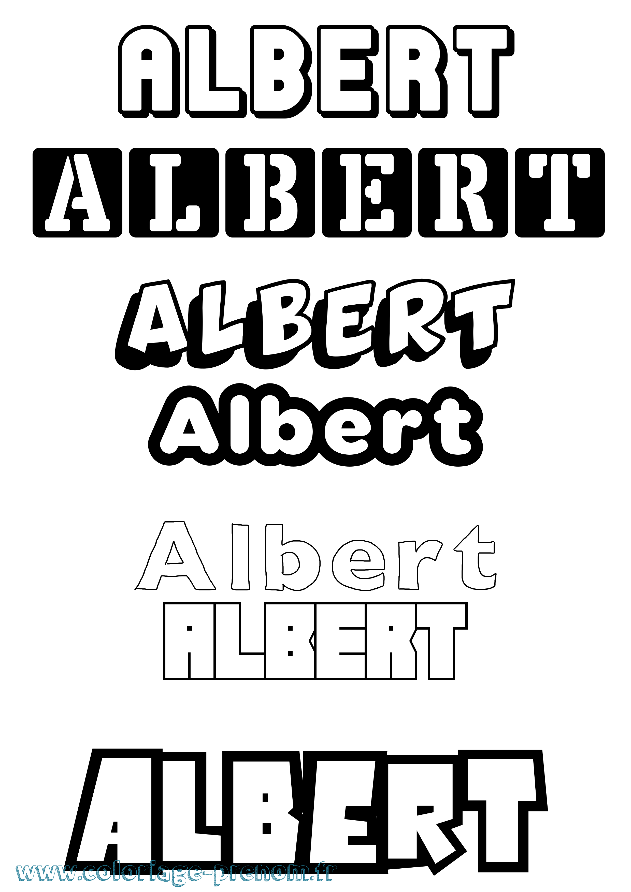 Coloriage prénom Albert Simple
