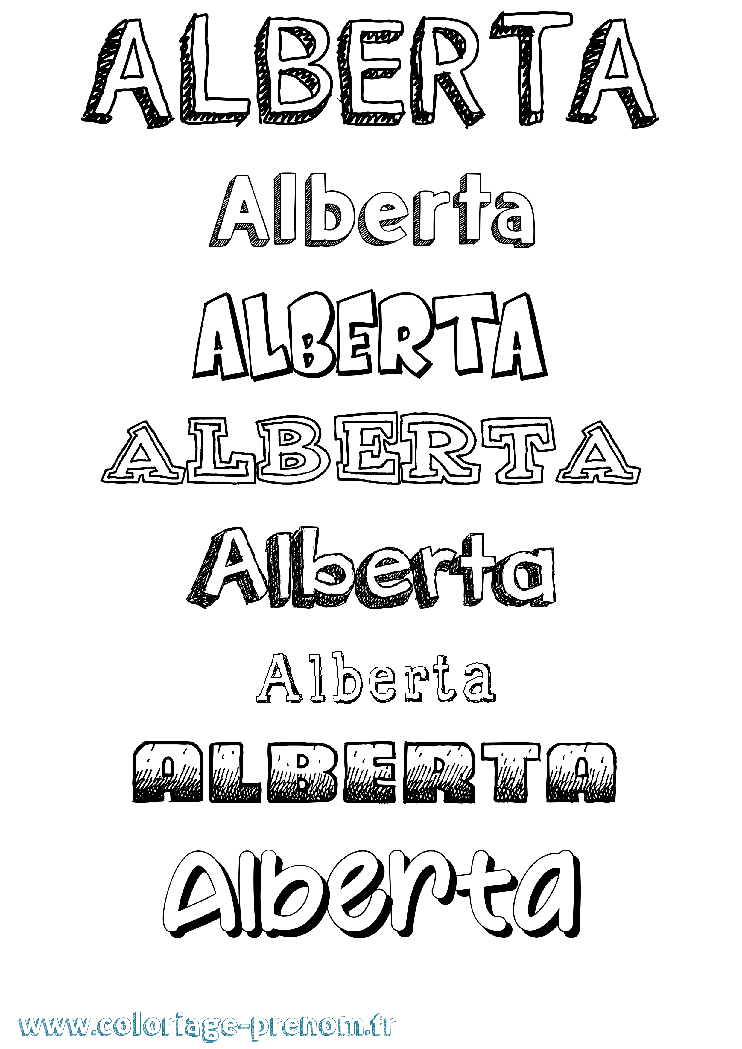 Coloriage prénom Alberta Dessiné