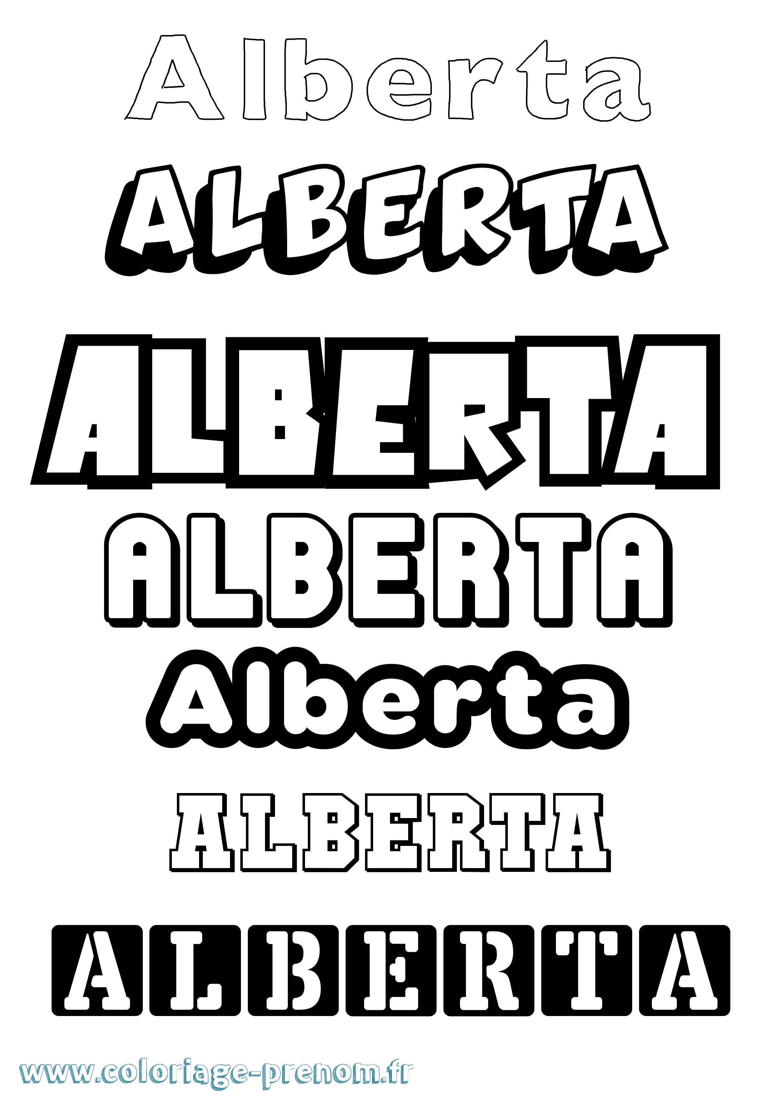 Coloriage prénom Alberta Simple