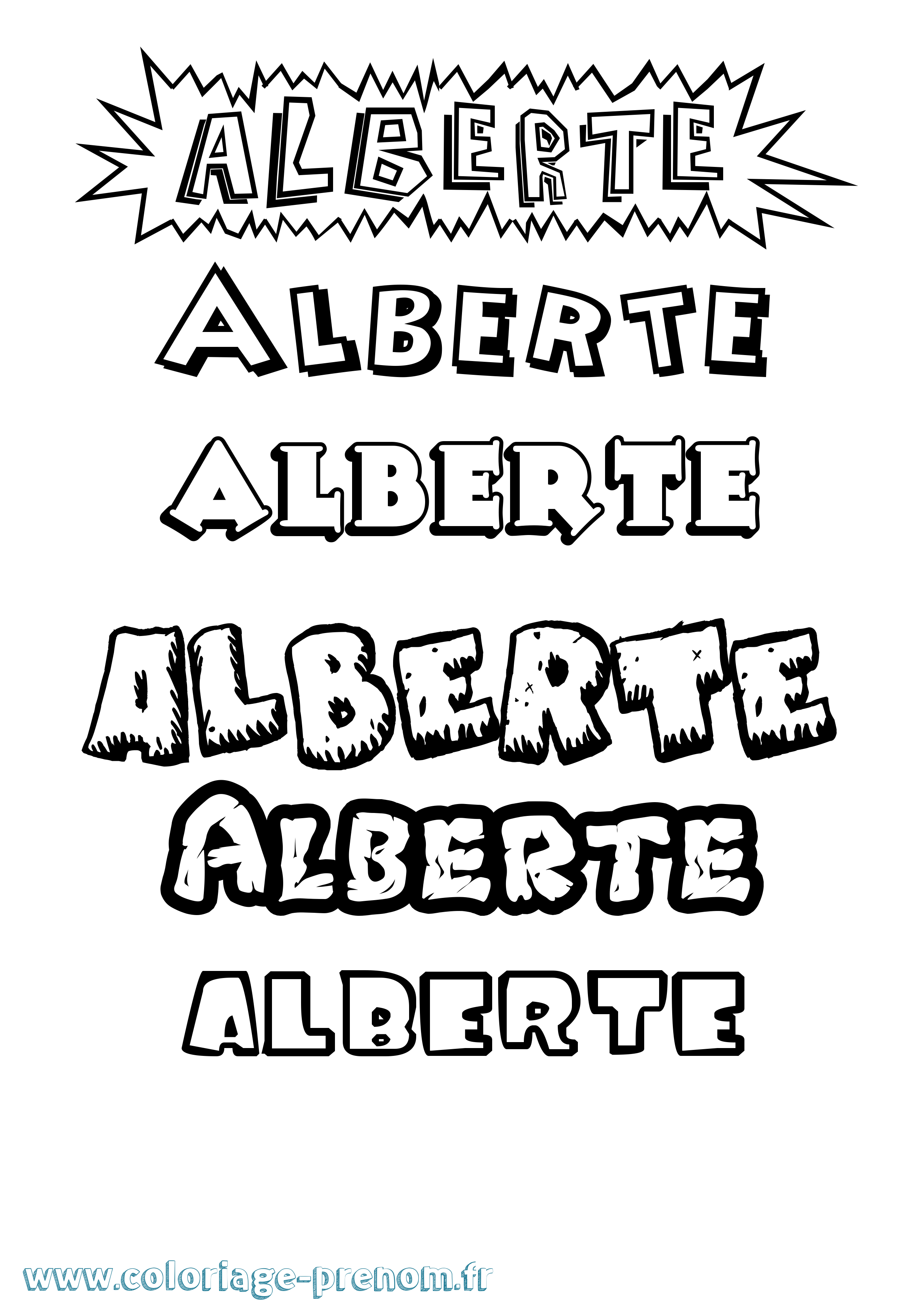 Coloriage Alberte Dessin Animé Coloriage prénom Alberte Dessin Animé