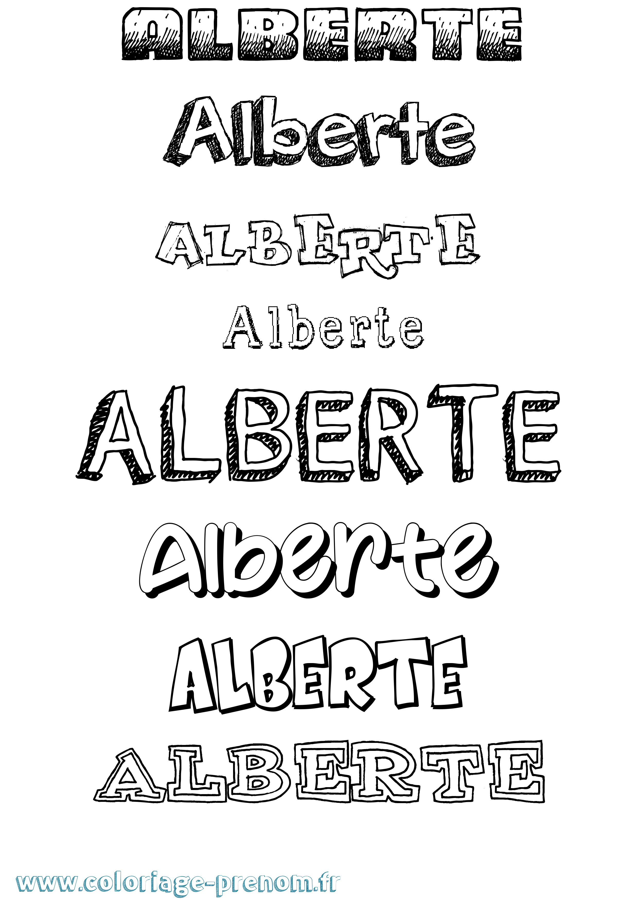 Coloriage prénom Alberte Dessiné