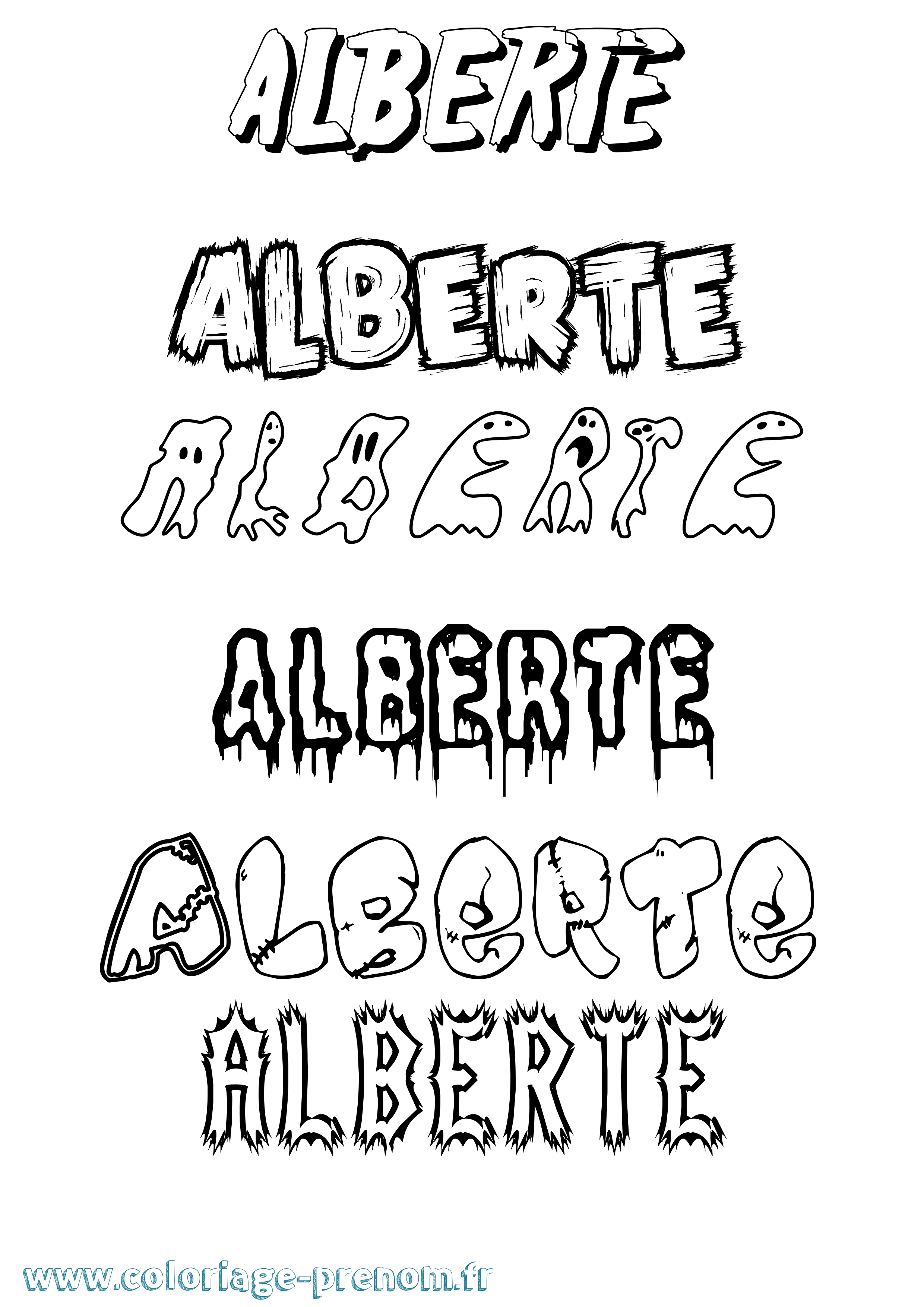 Coloriage Alberte Frisson Coloriage prénom Alberte Frisson