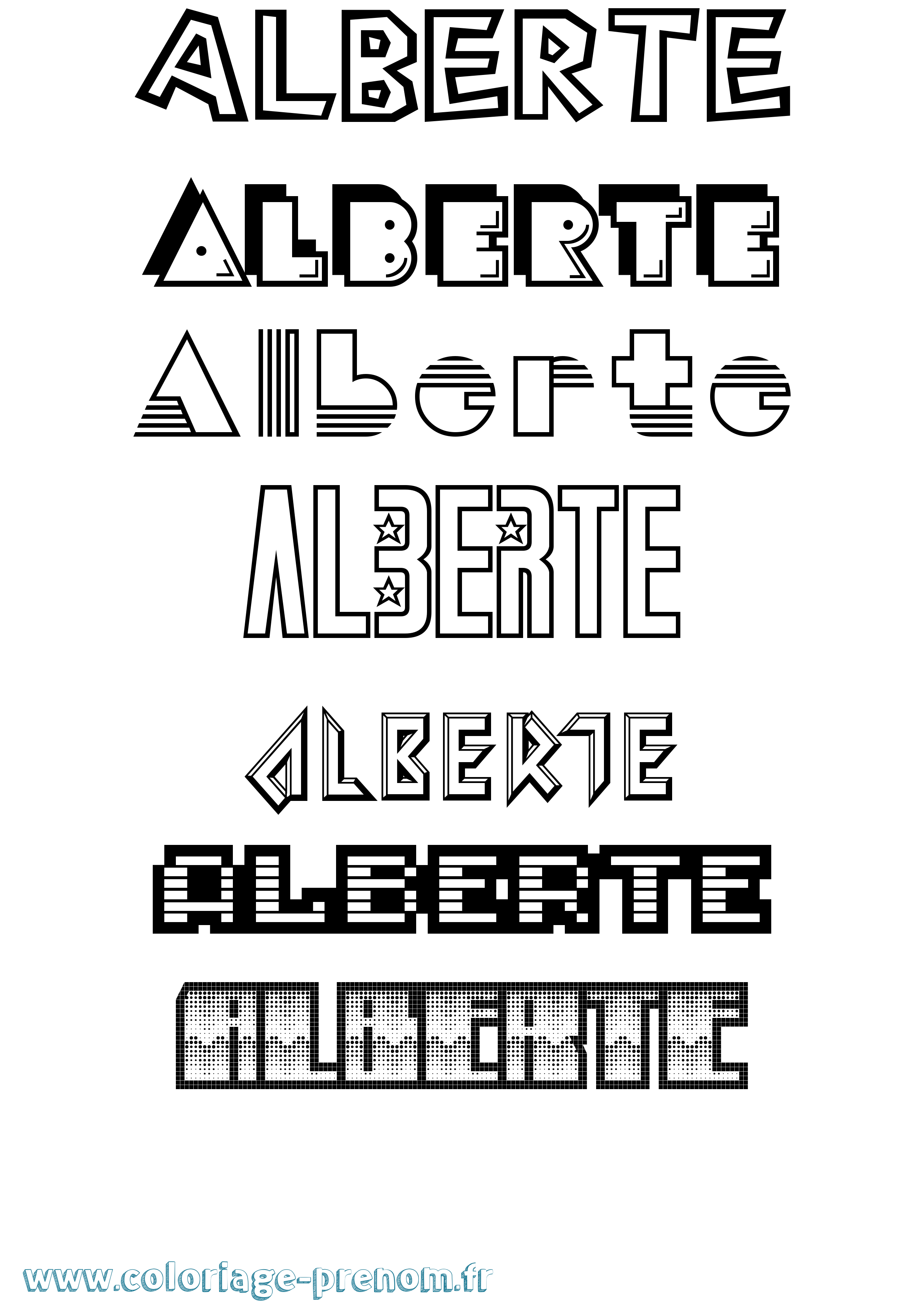 Coloriage prénom Alberte Jeux Vidéos