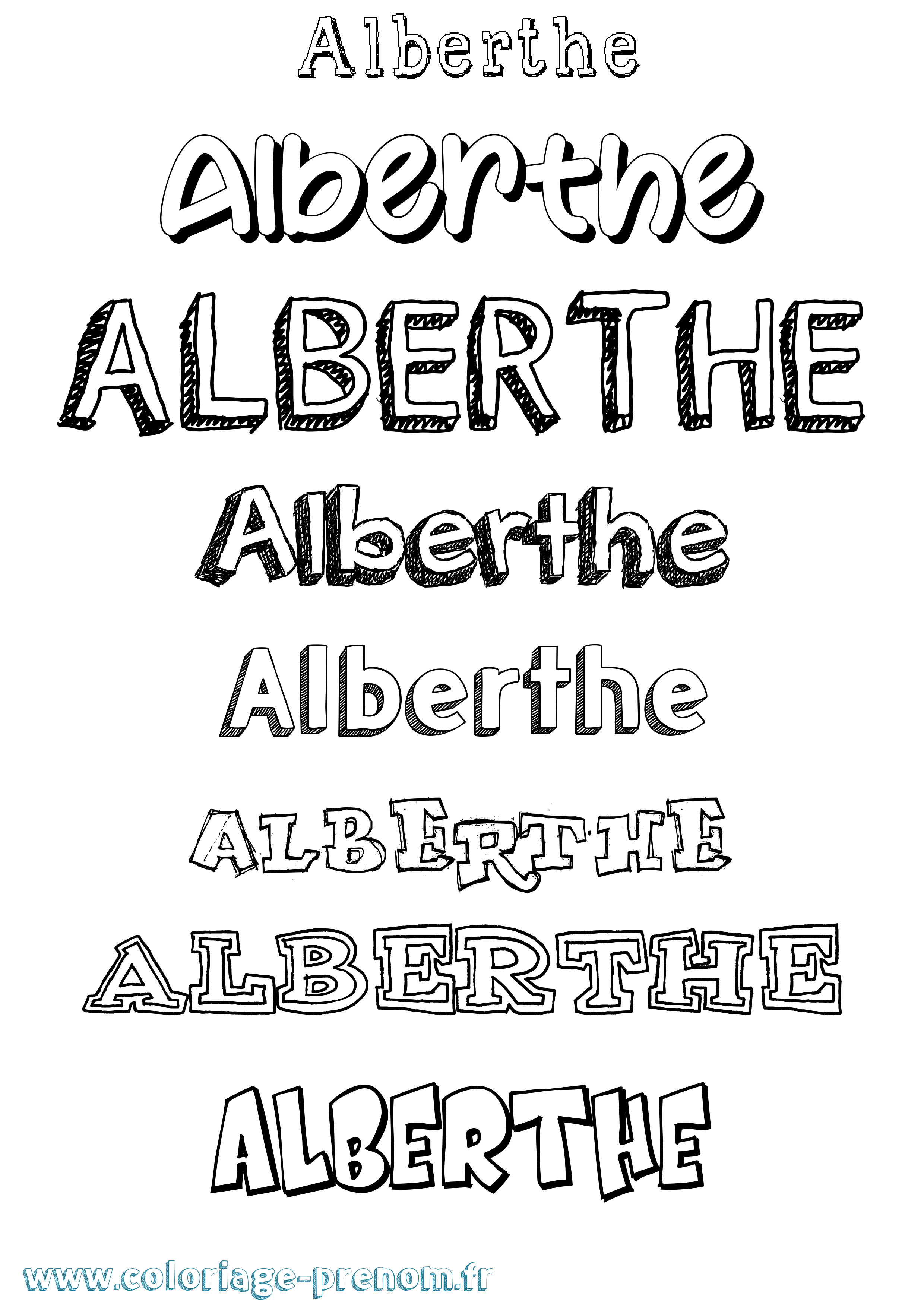 Coloriage prénom Alberthe Dessiné