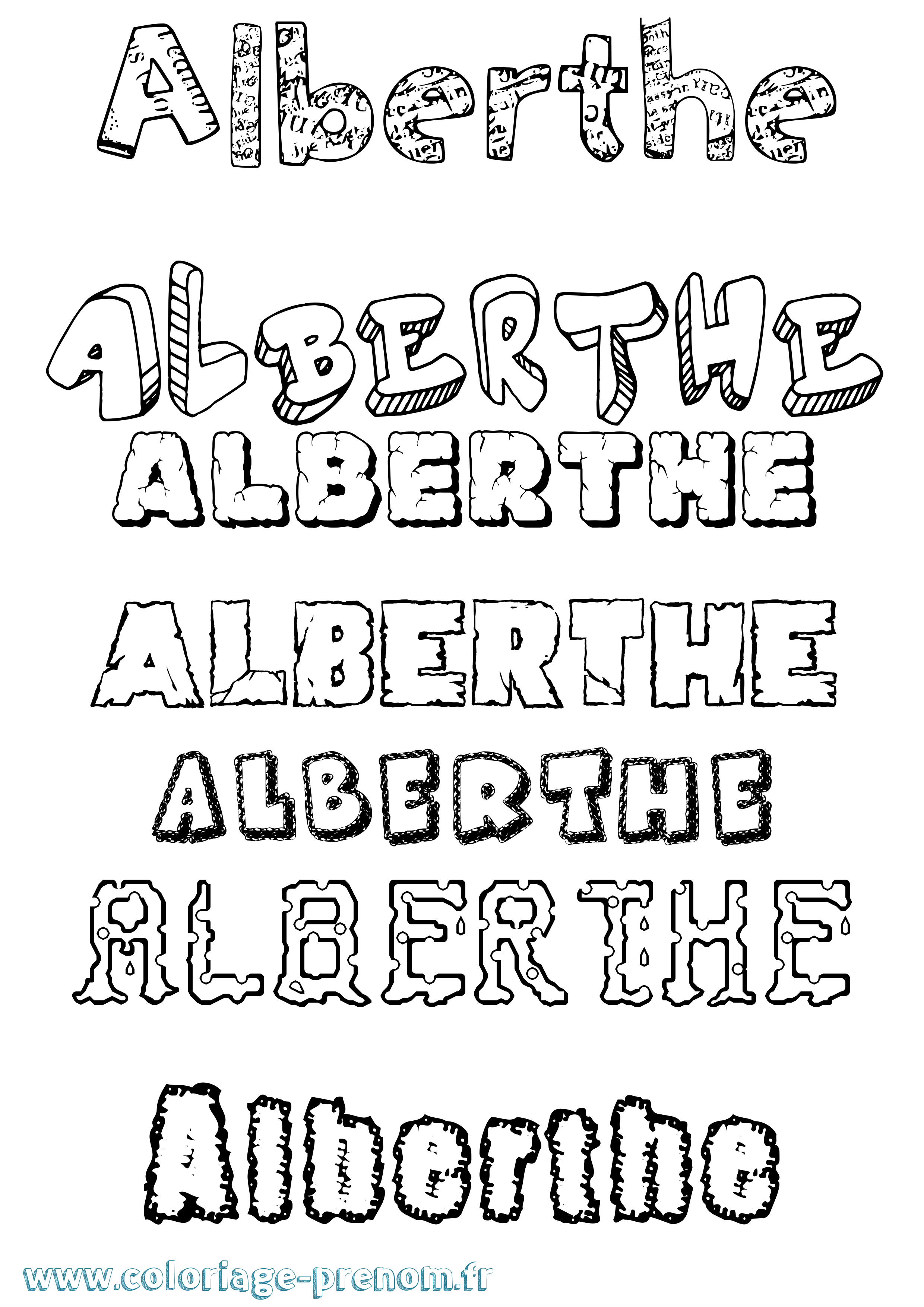 Coloriage prénom Alberthe Destructuré