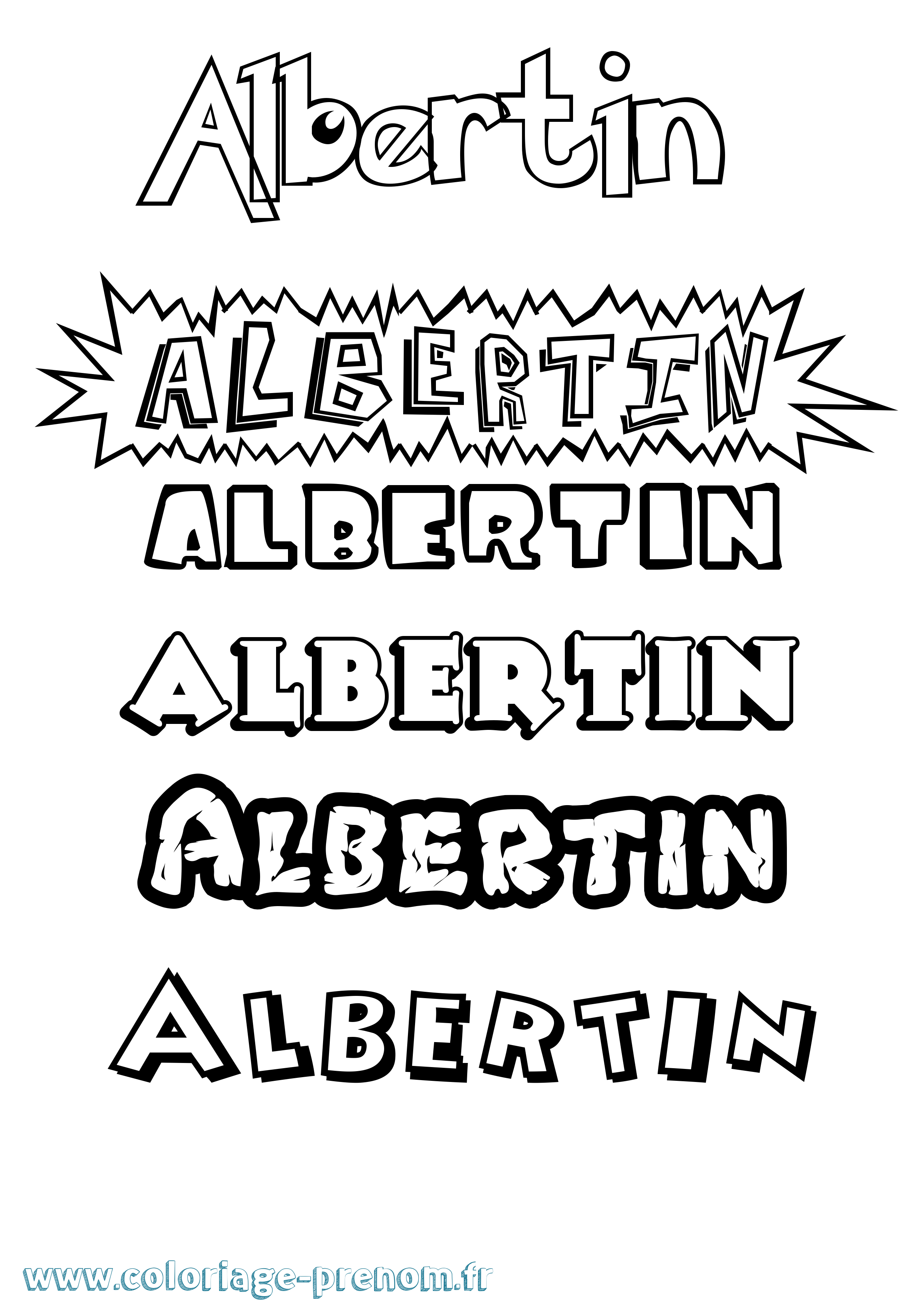 Coloriage prénom Albertin Dessin Animé