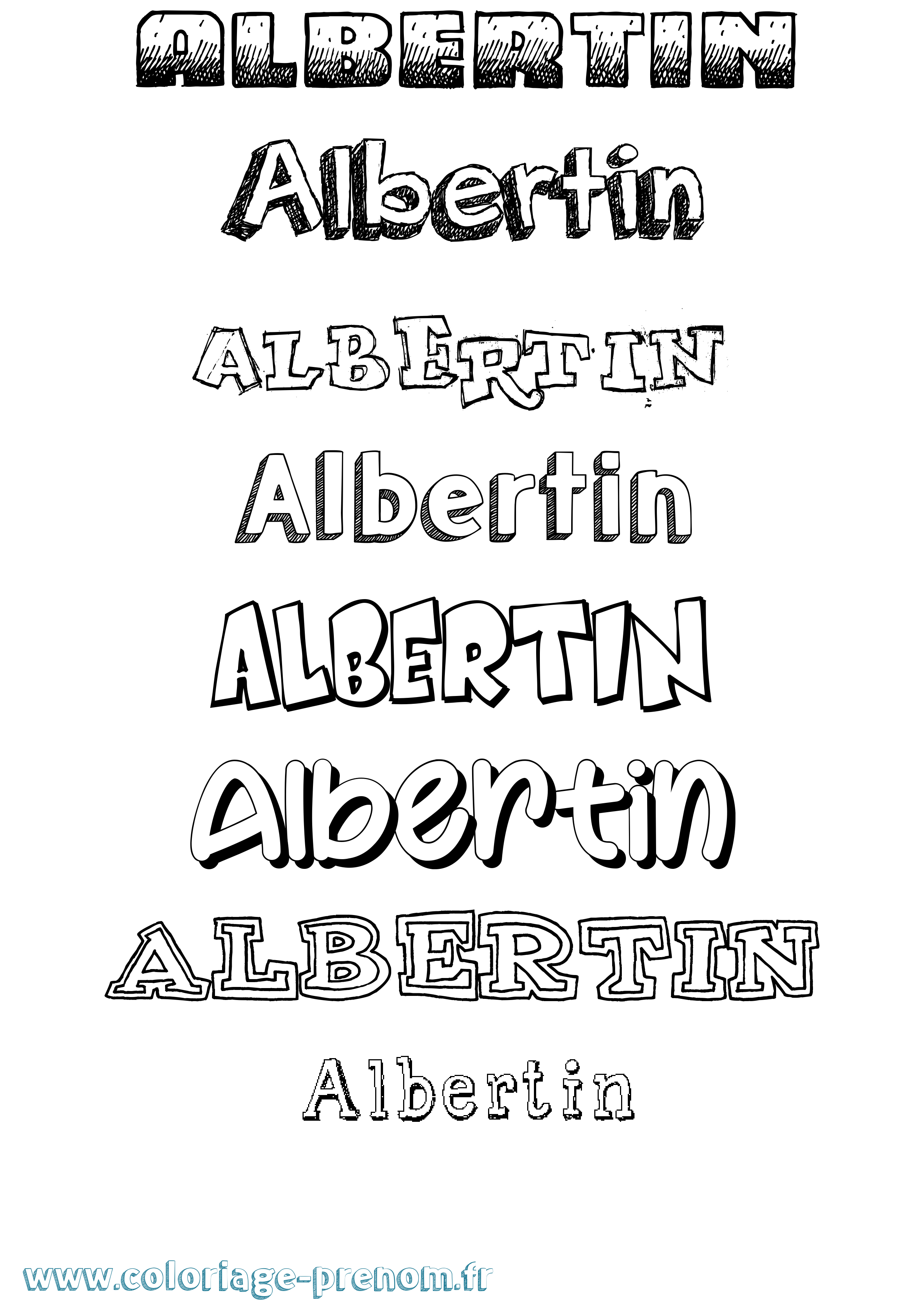 Coloriage prénom Albertin Dessiné