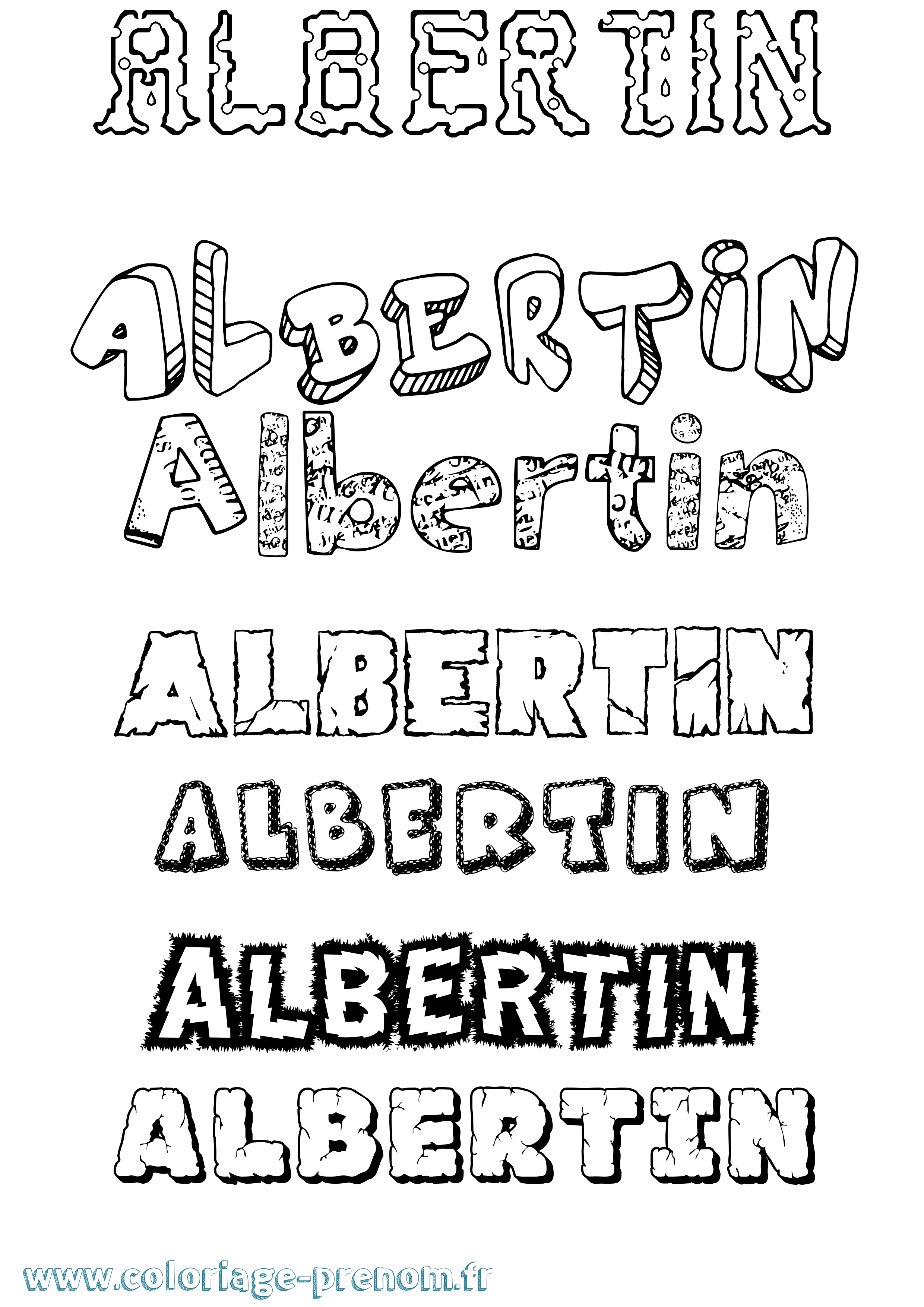 Coloriage prénom Albertin Destructuré