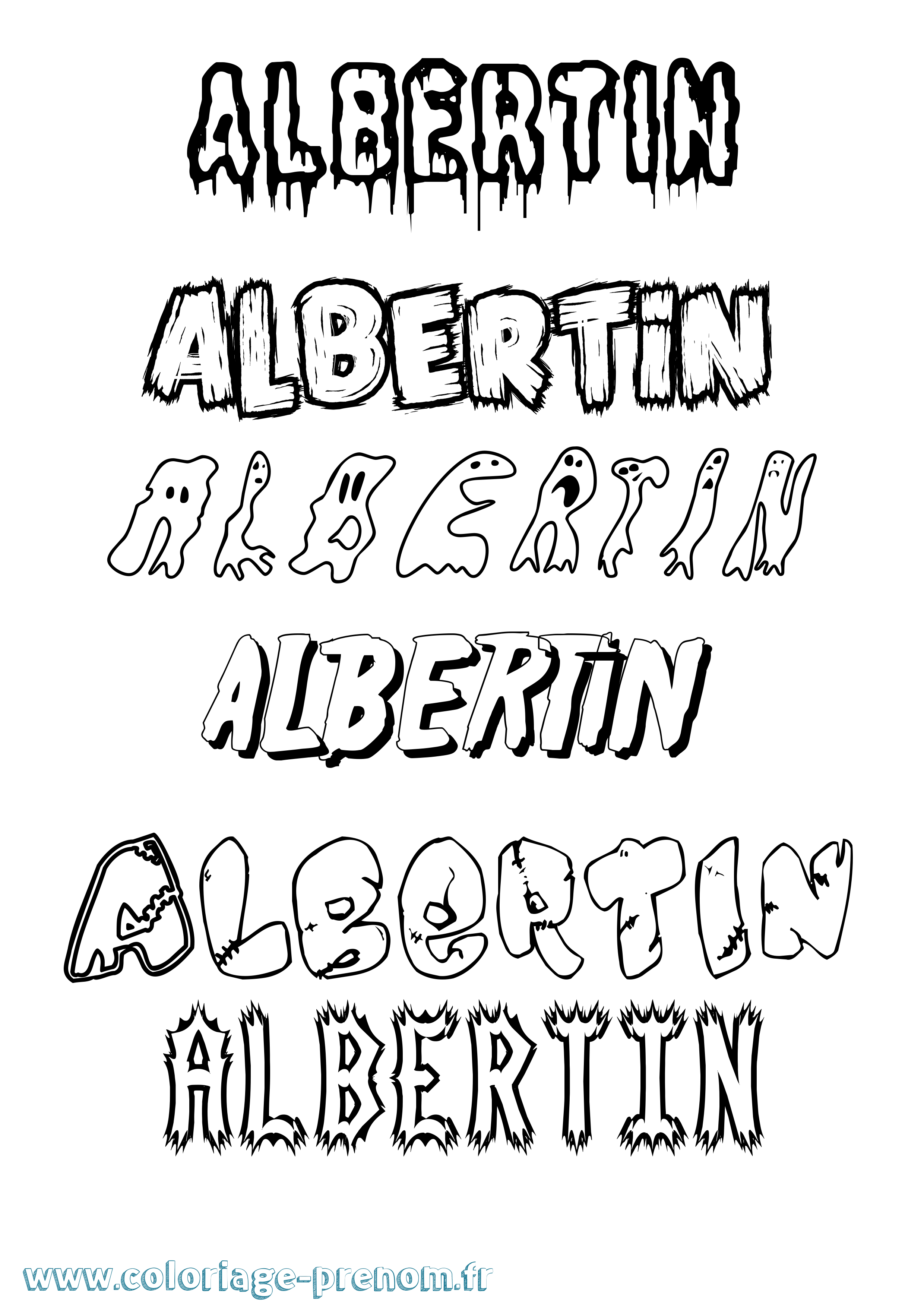 Coloriage prénom Albertin Frisson