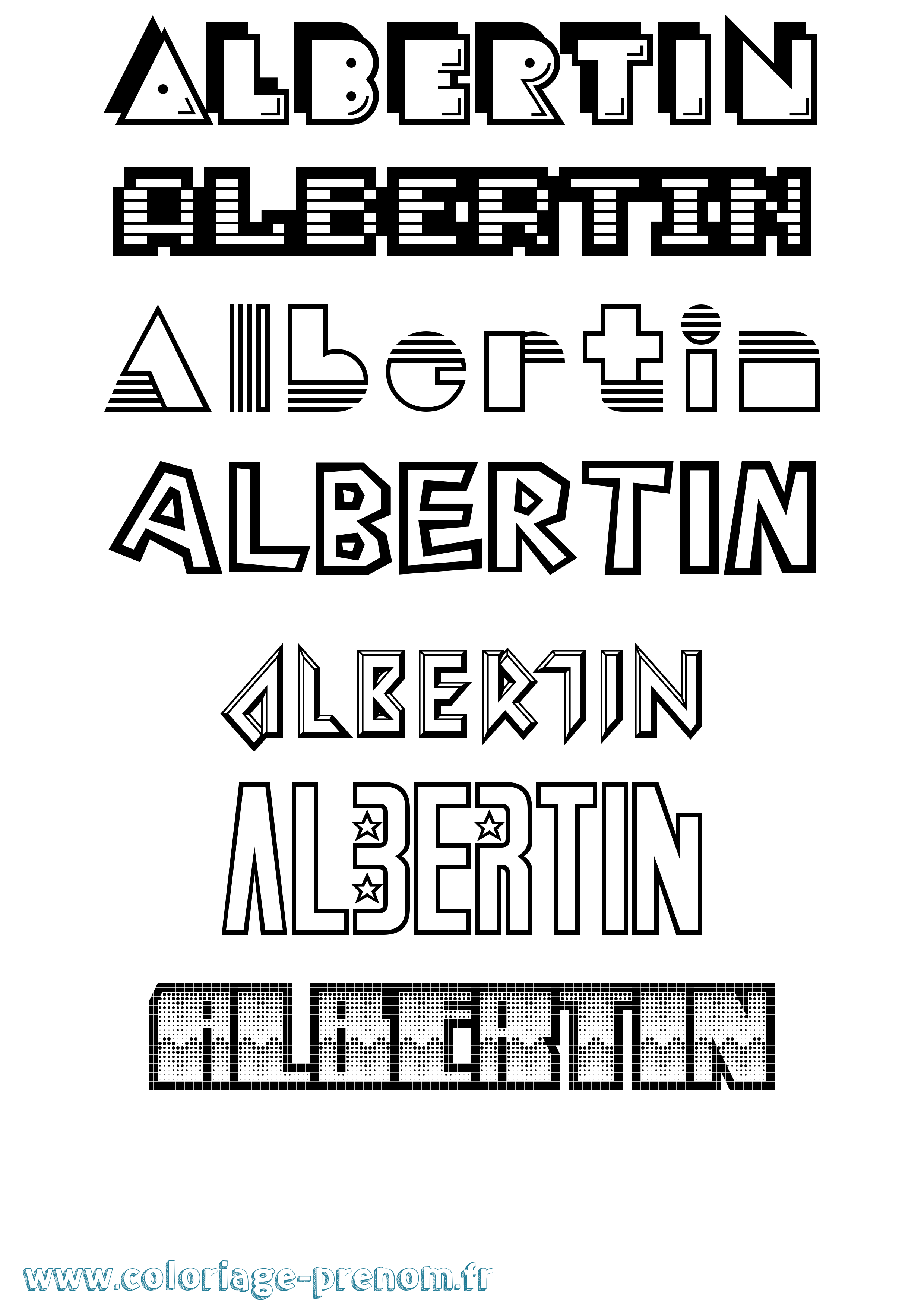 Coloriage prénom Albertin Jeux Vidéos