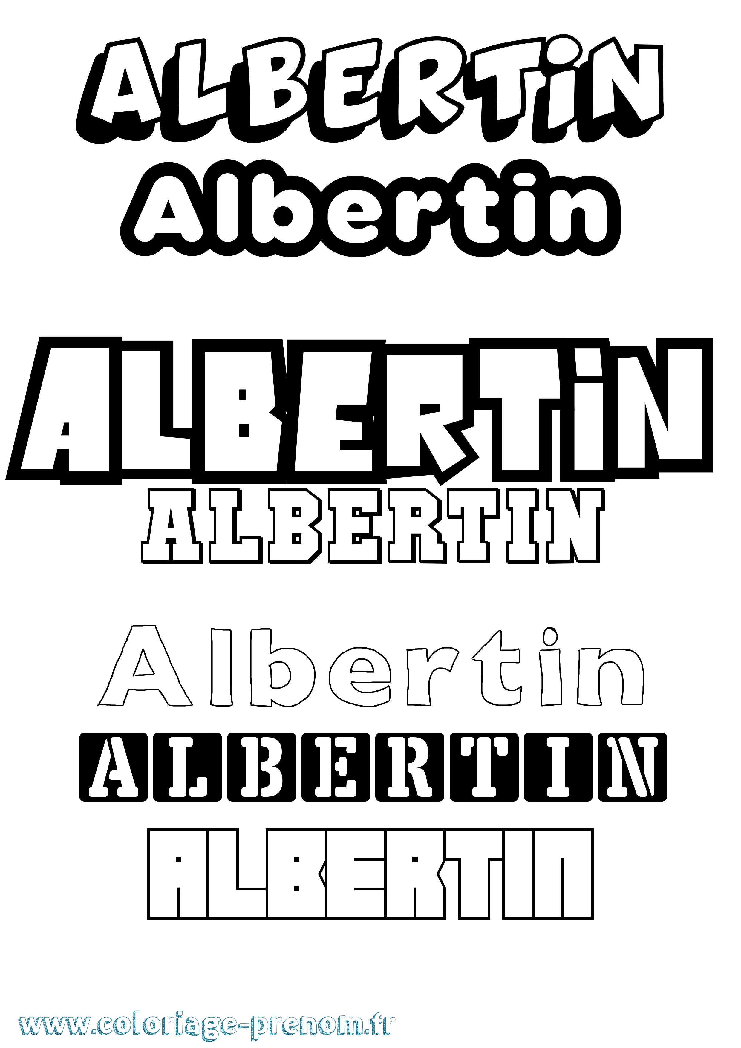 Coloriage prénom Albertin Simple