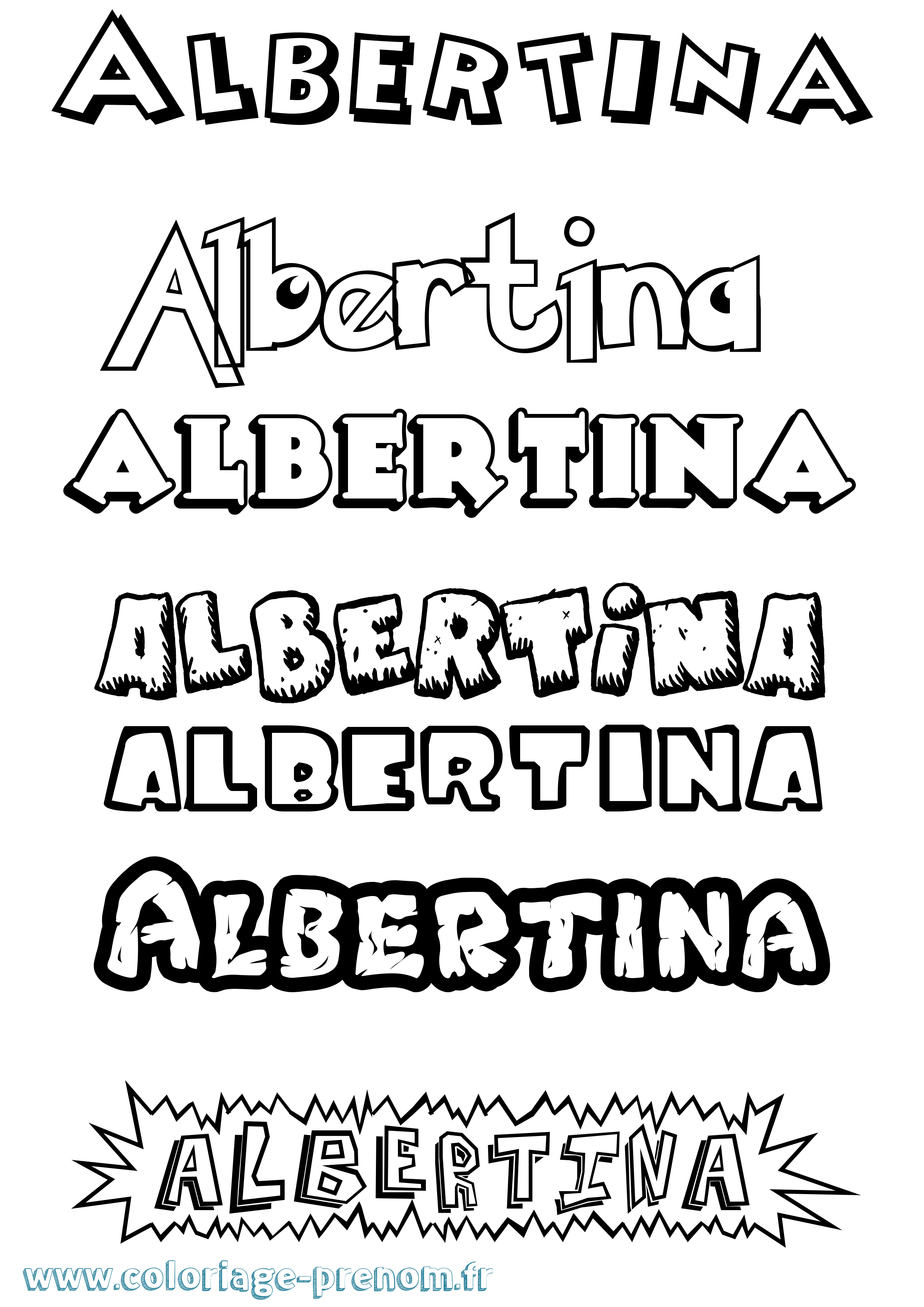 Coloriage prénom Albertina Dessin Animé