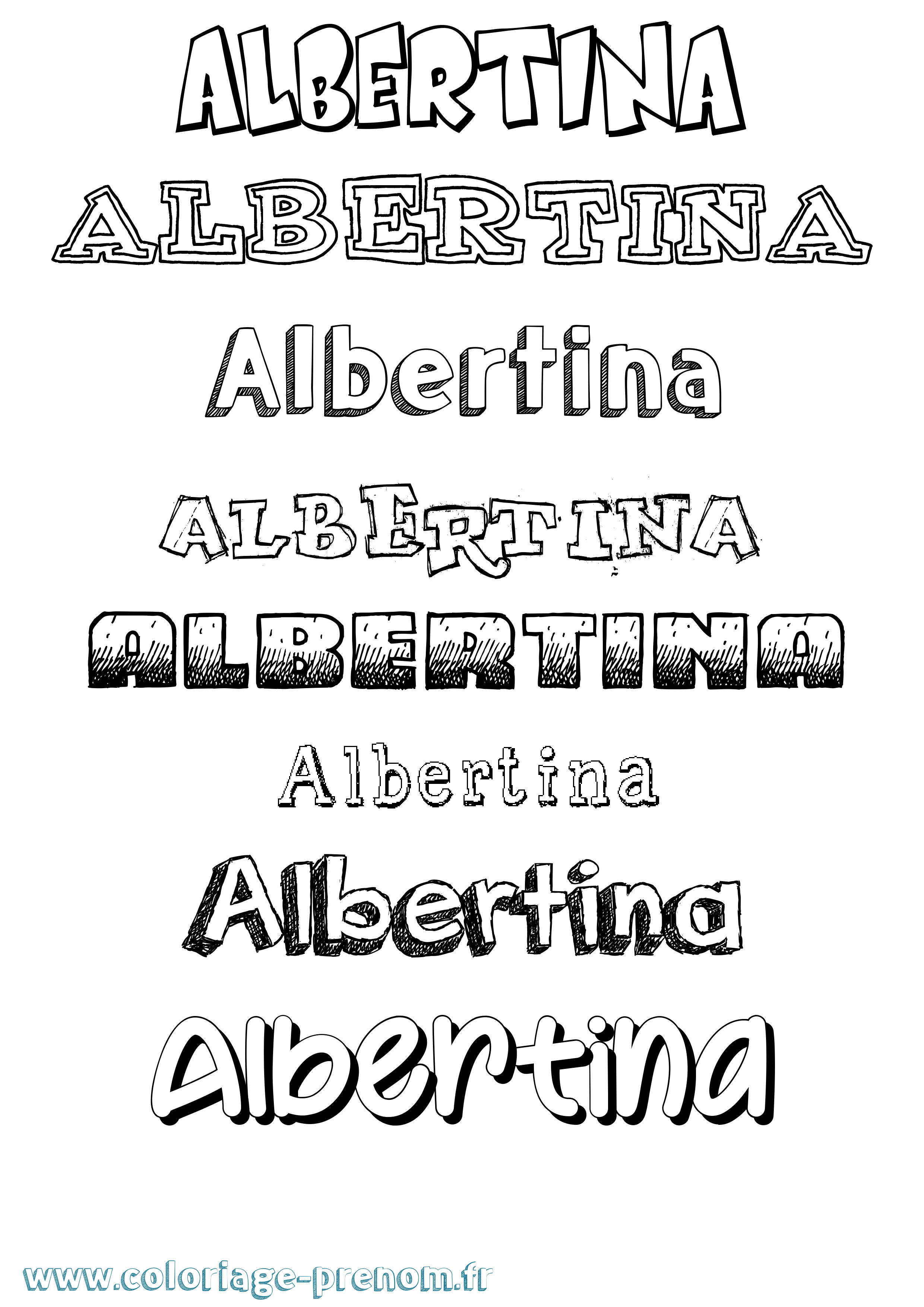 Coloriage prénom Albertina Dessiné