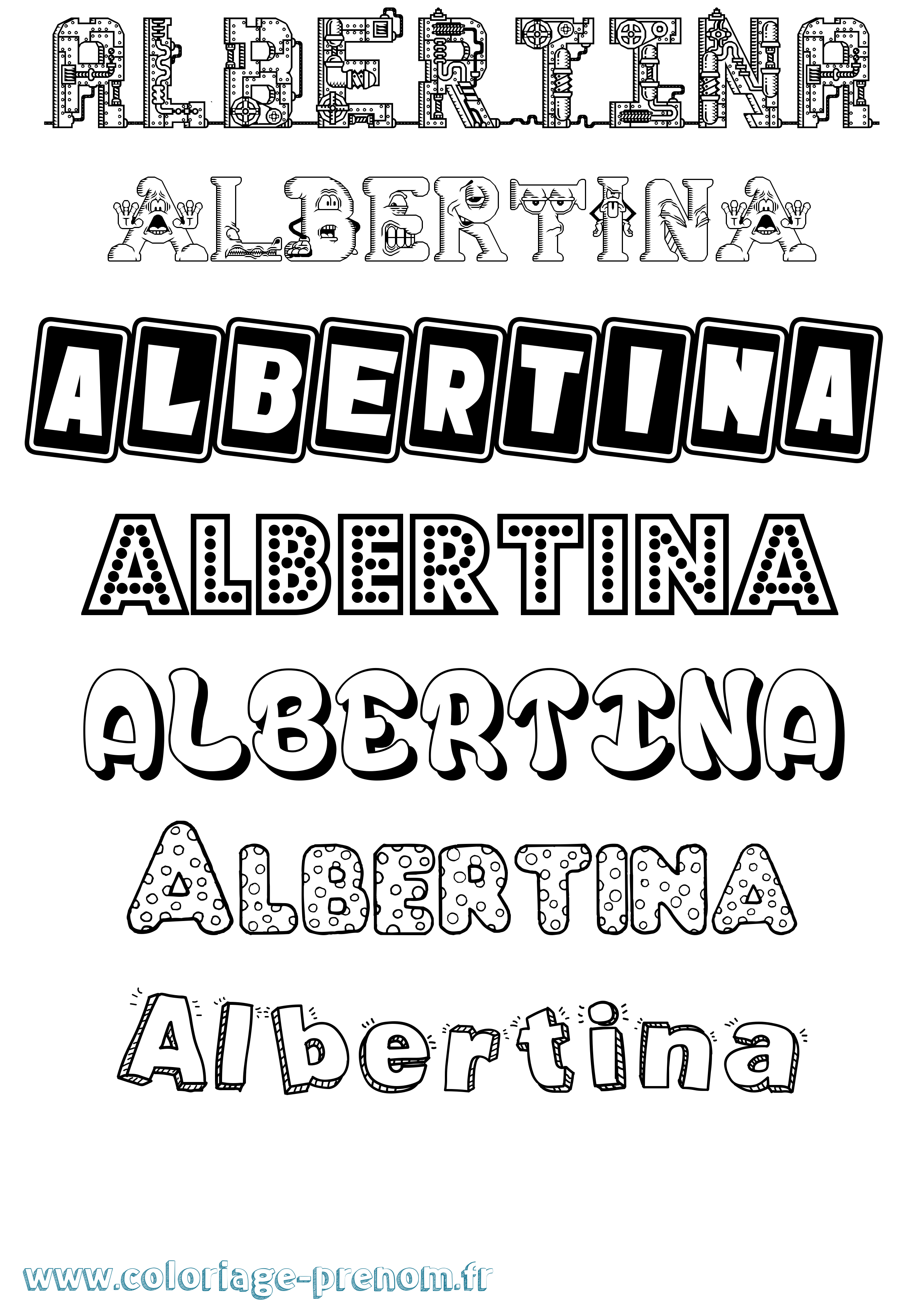 Coloriage prénom Albertina Fun