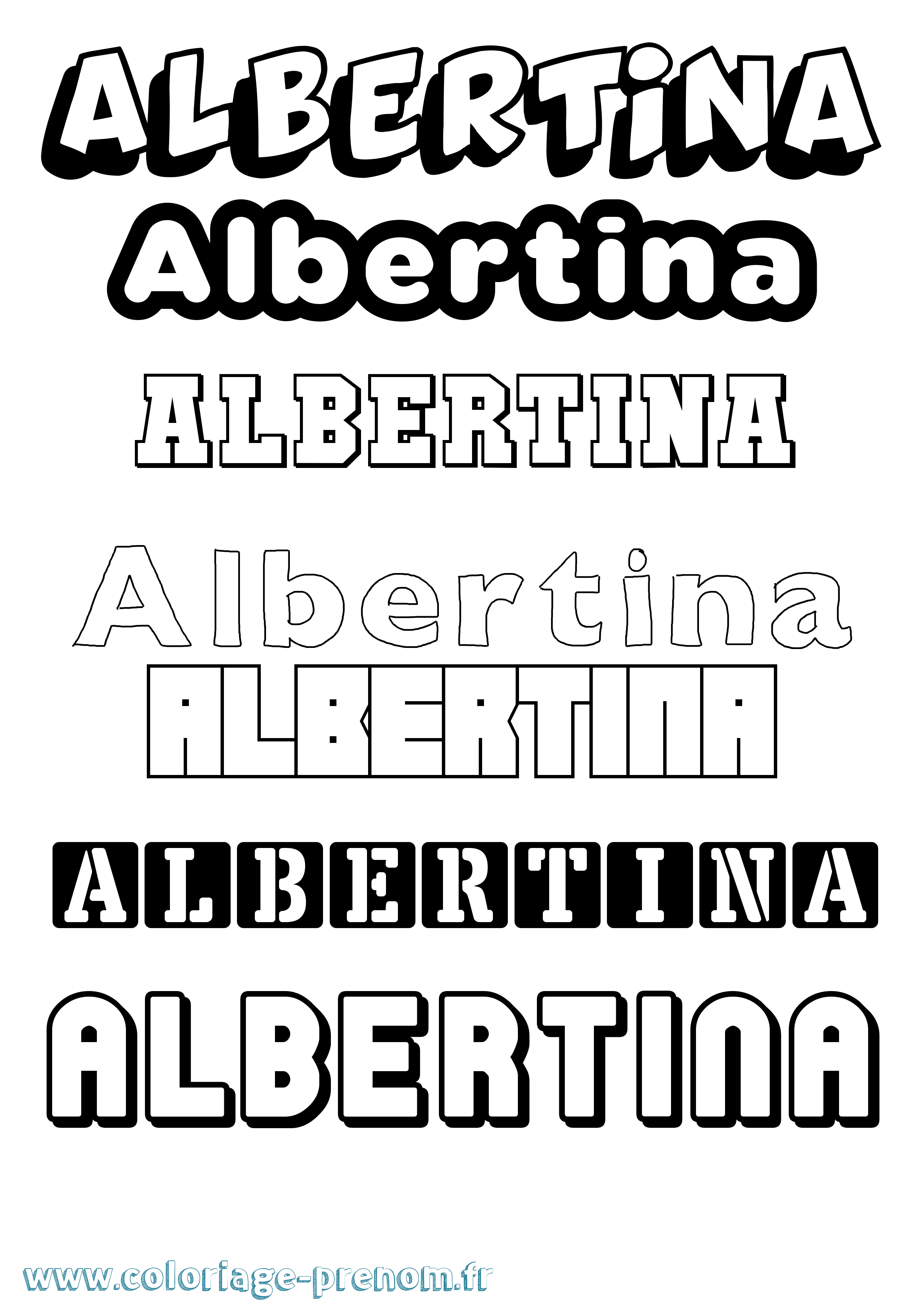 Coloriage prénom Albertina Simple