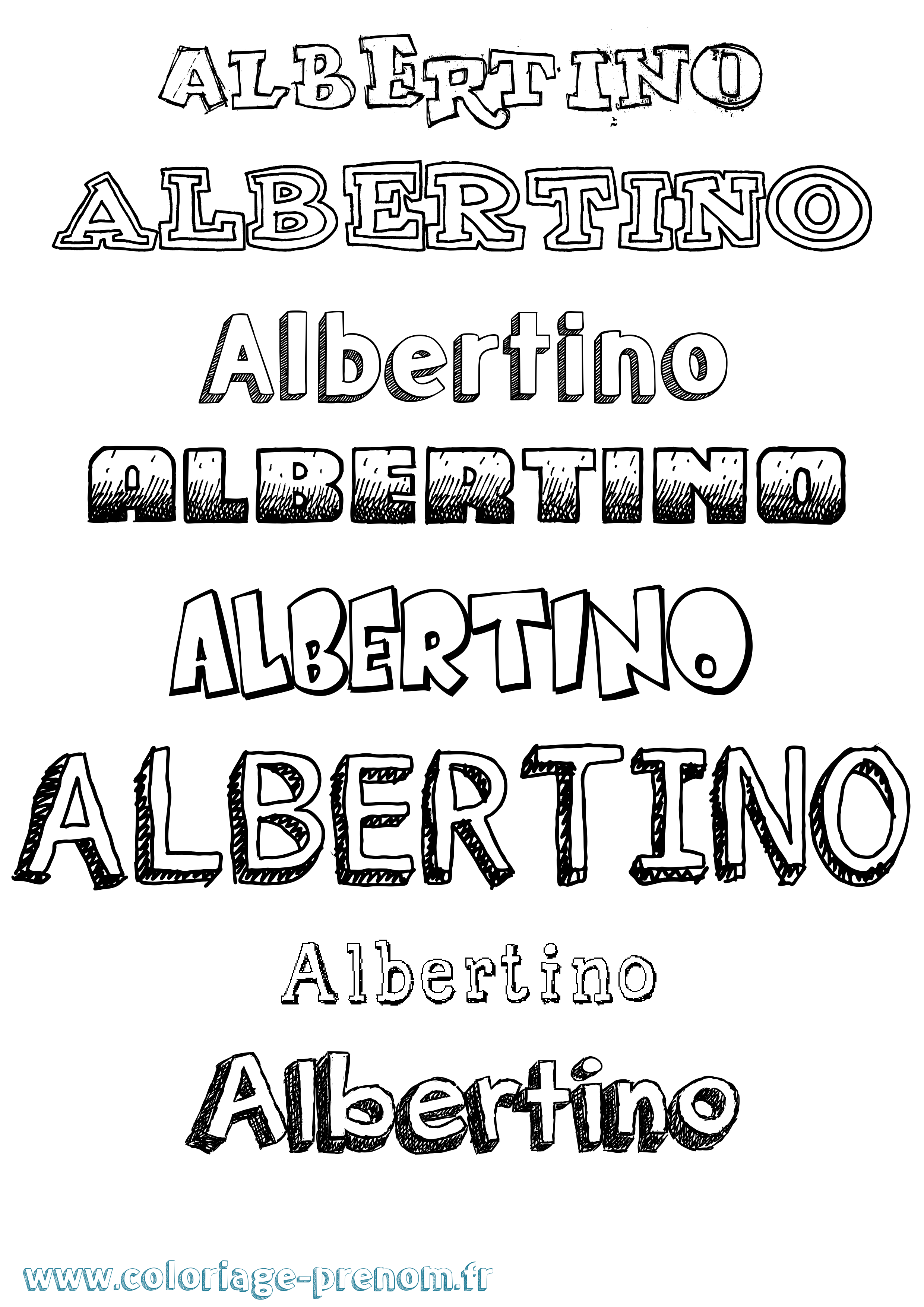 Coloriage prénom Albertino Dessiné
