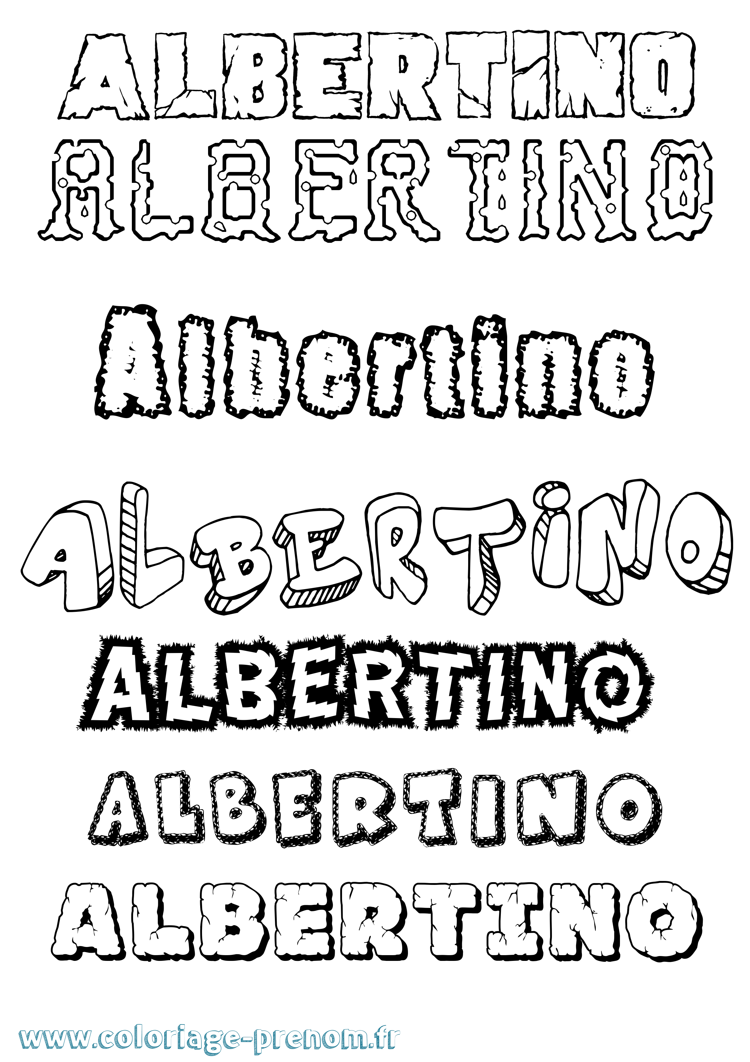 Coloriage prénom Albertino Destructuré