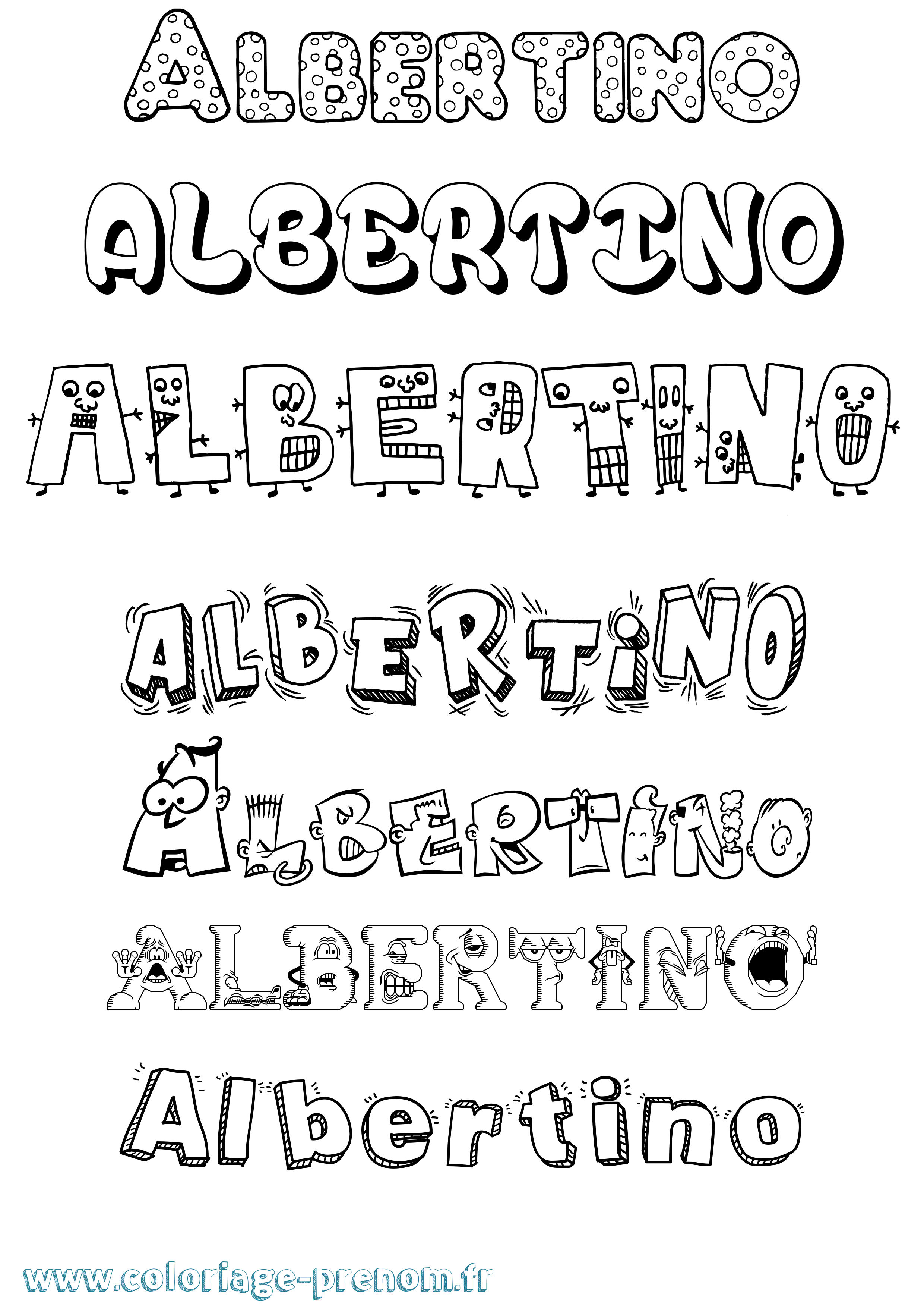 Coloriage prénom Albertino Fun