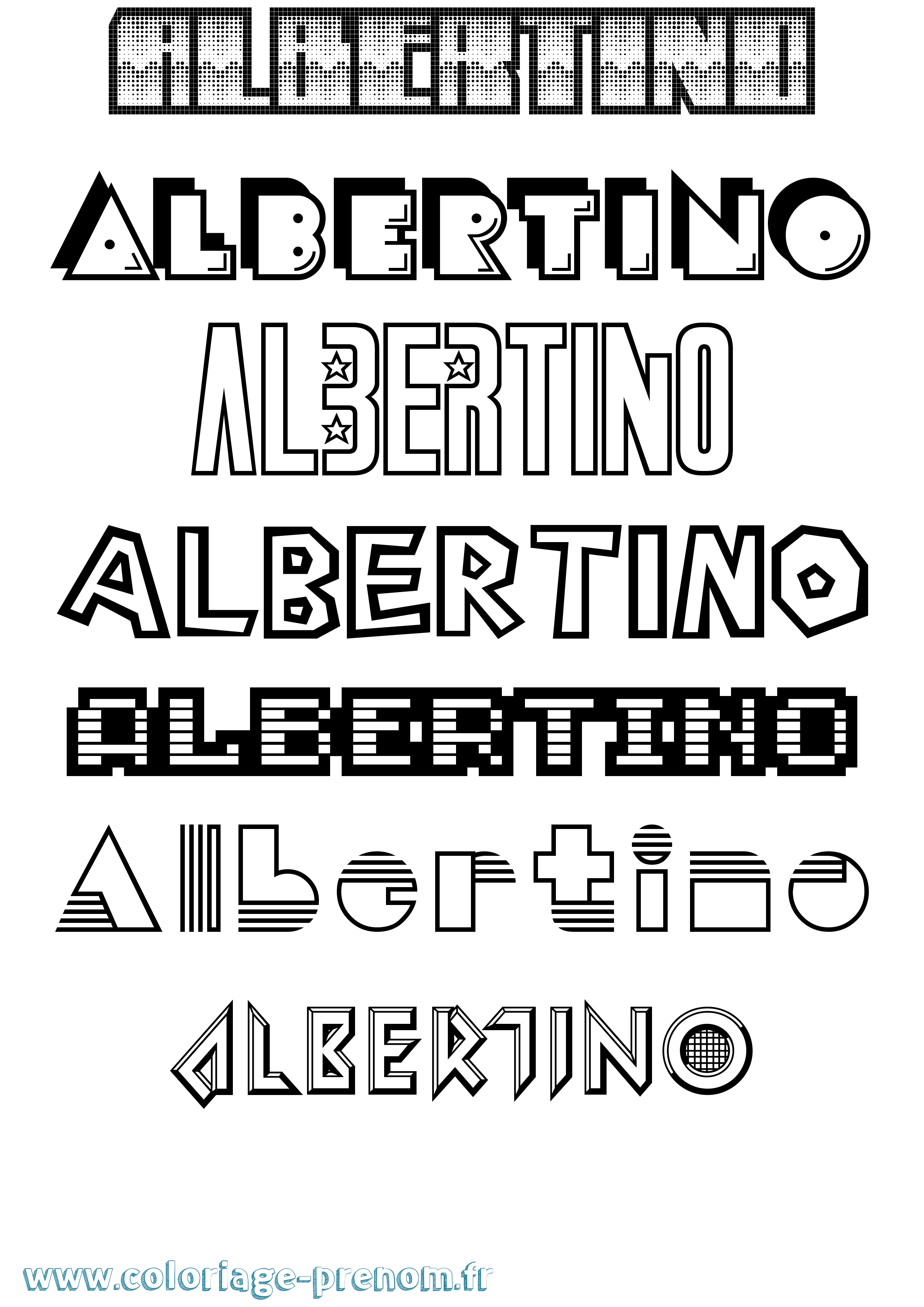 Coloriage prénom Albertino Jeux Vidéos