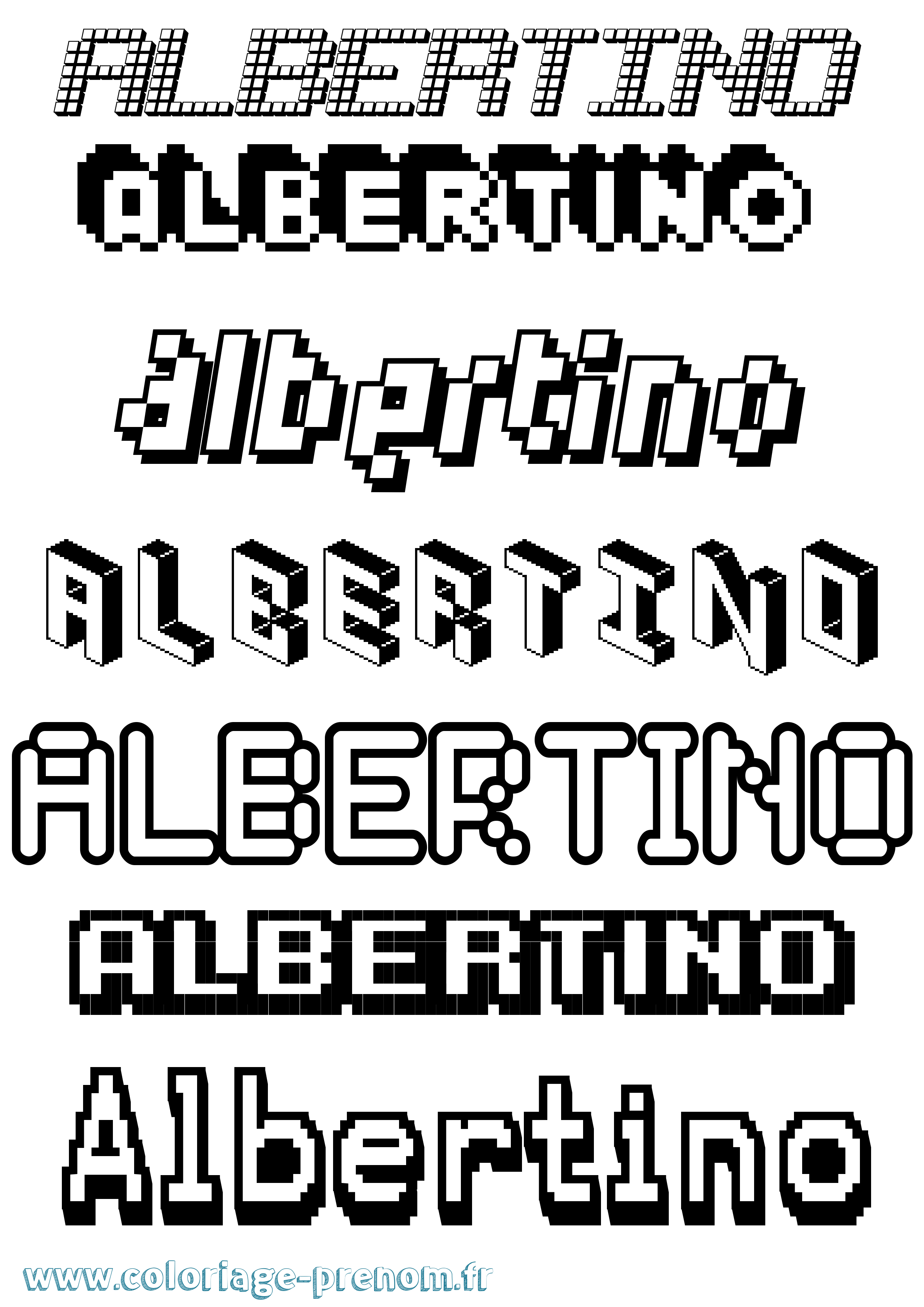 Coloriage prénom Albertino Pixel
