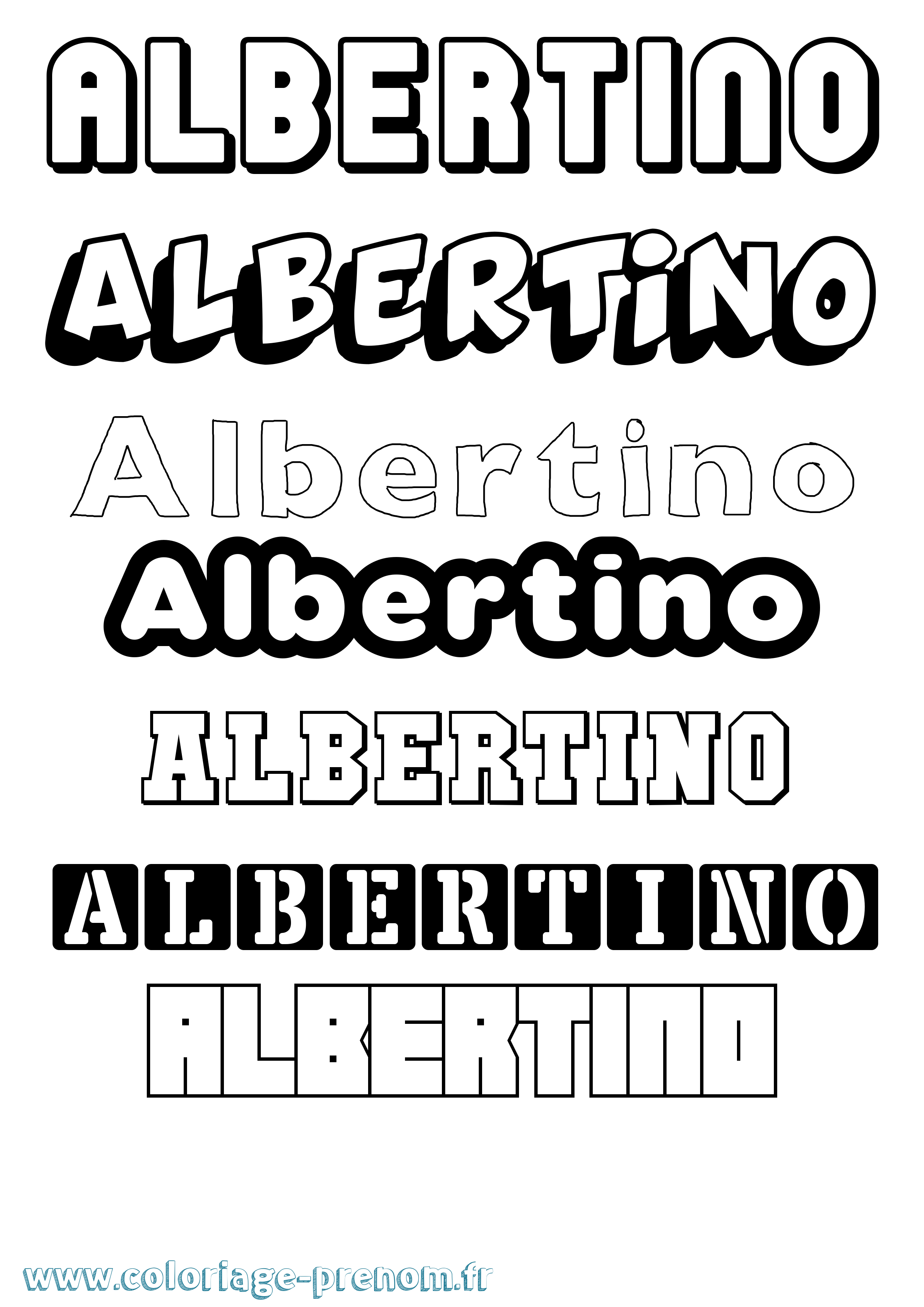 Coloriage prénom Albertino Simple