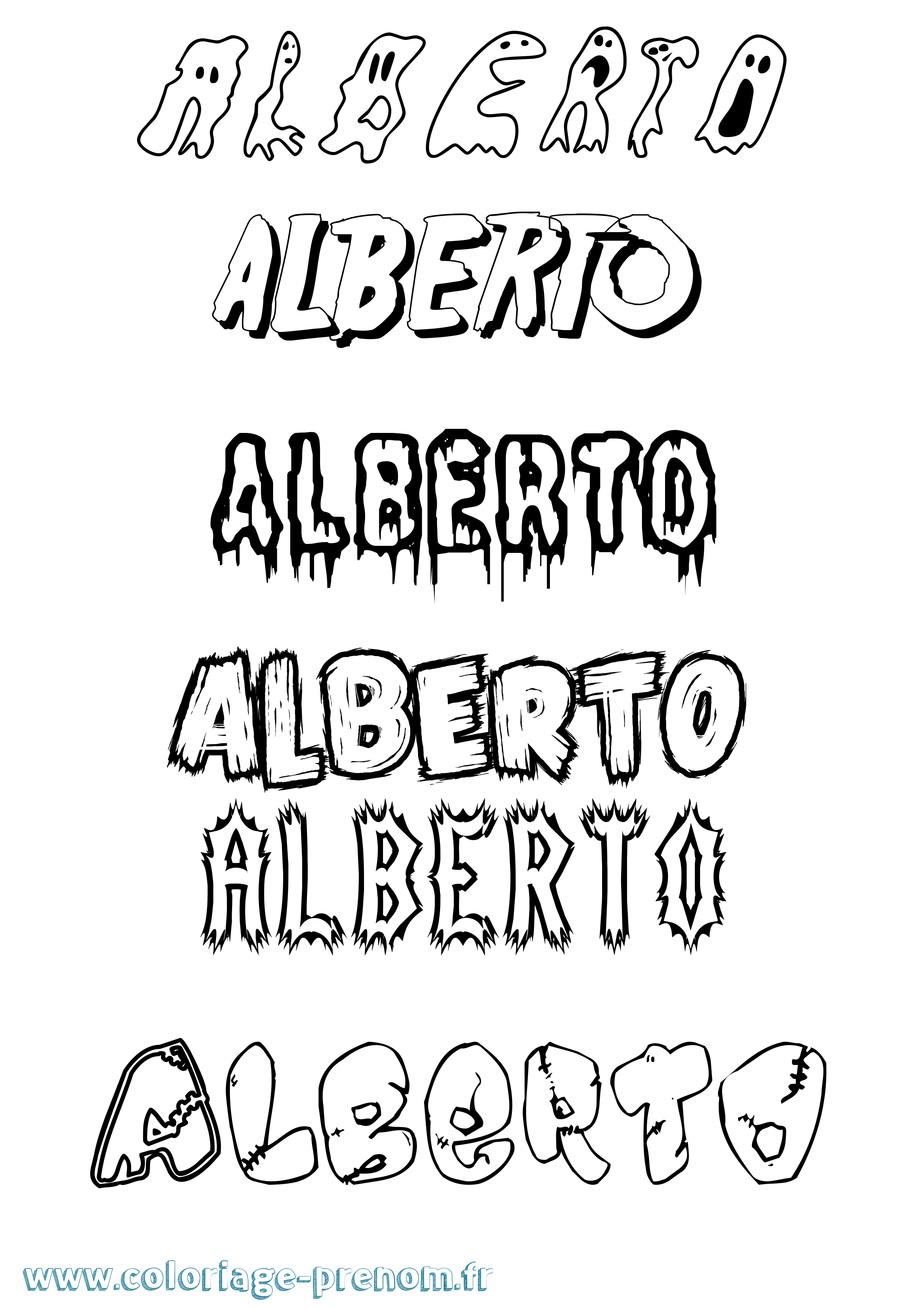 Coloriage prénom Alberto Frisson