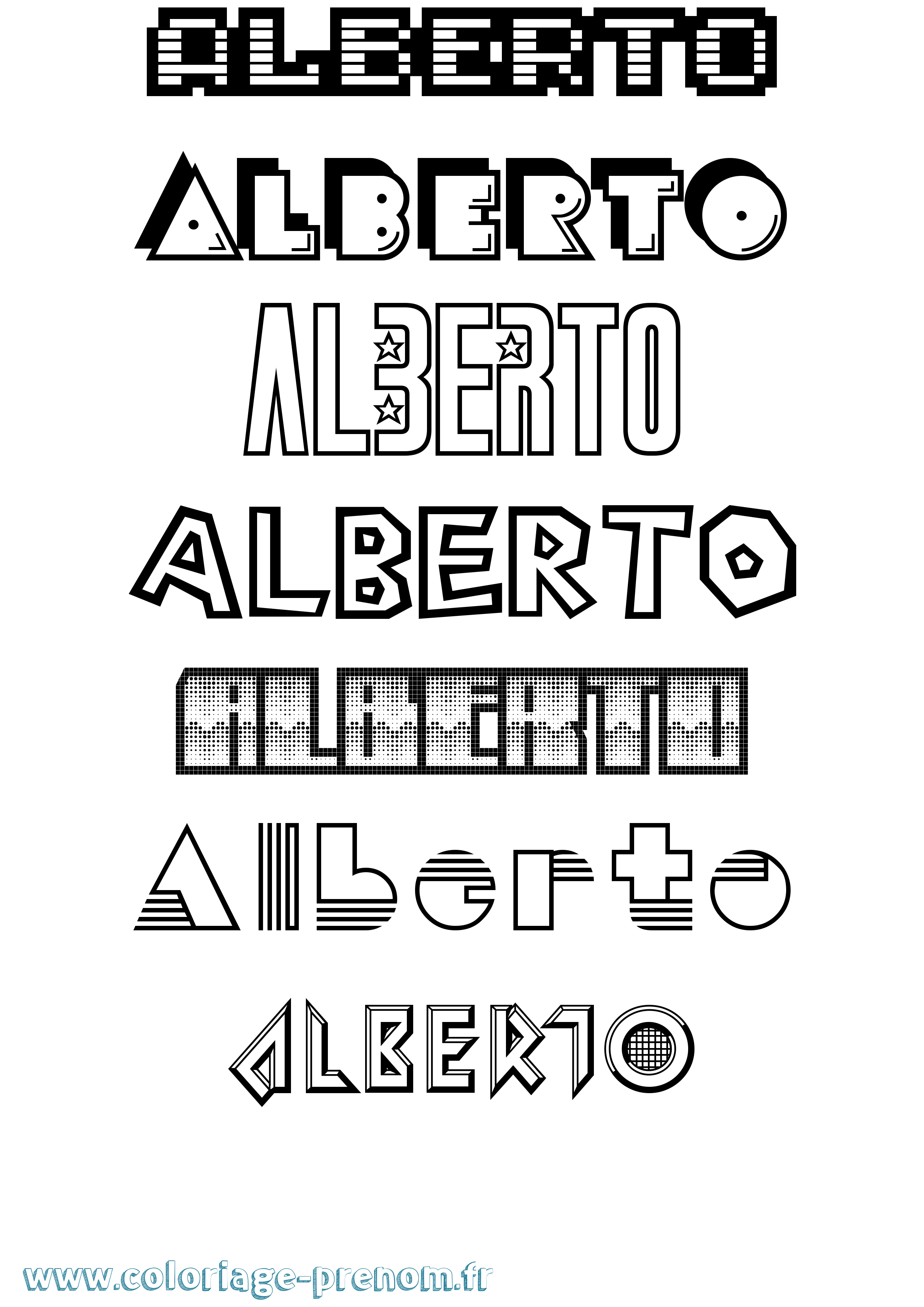 Coloriage prénom Alberto Jeux Vidéos