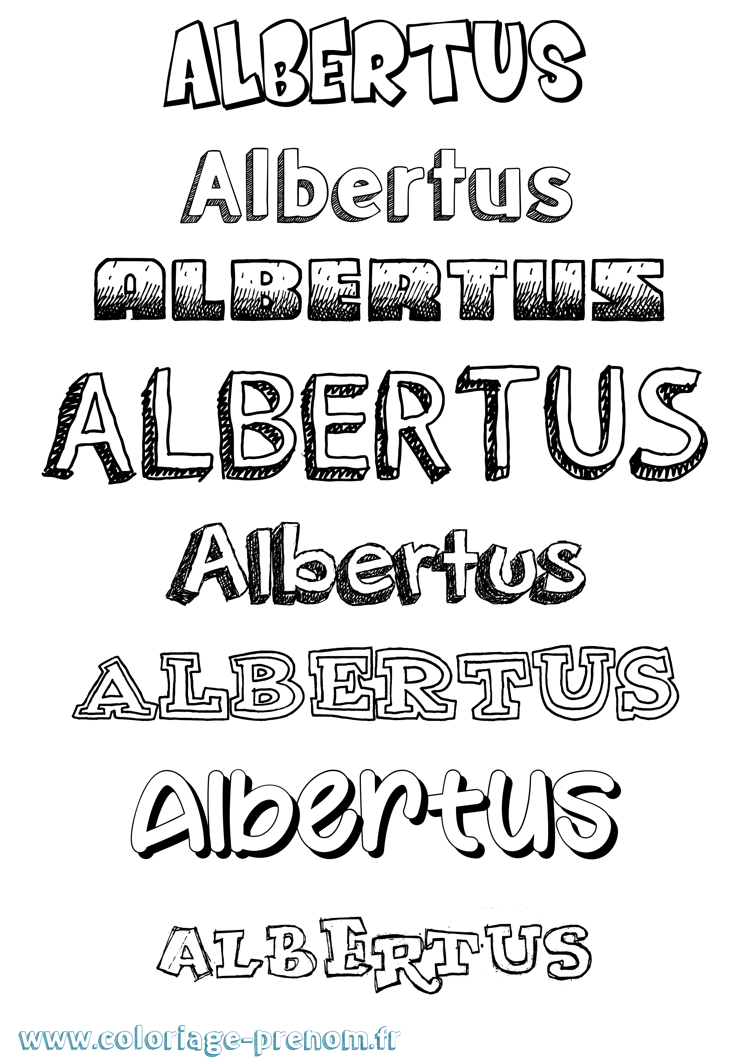 Coloriage prénom Albertus Dessiné