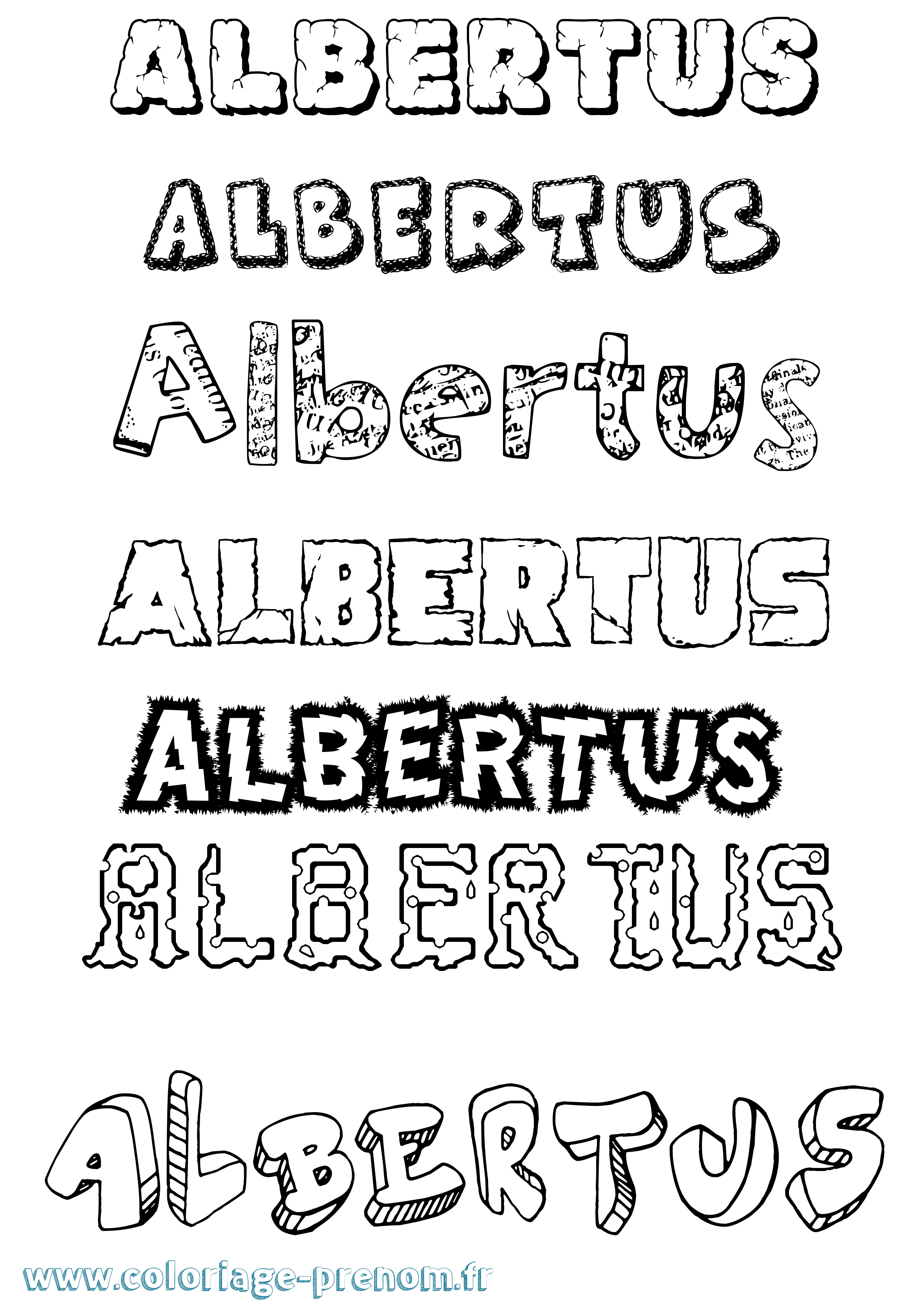 Coloriage prénom Albertus Destructuré