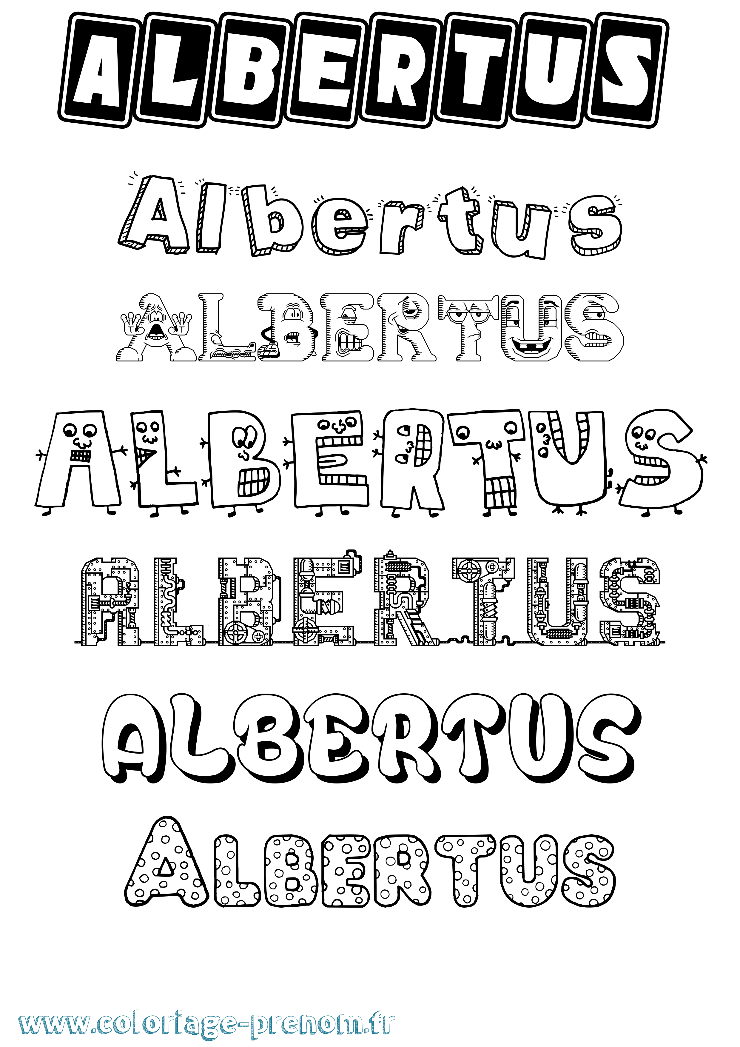 Coloriage prénom Albertus Fun