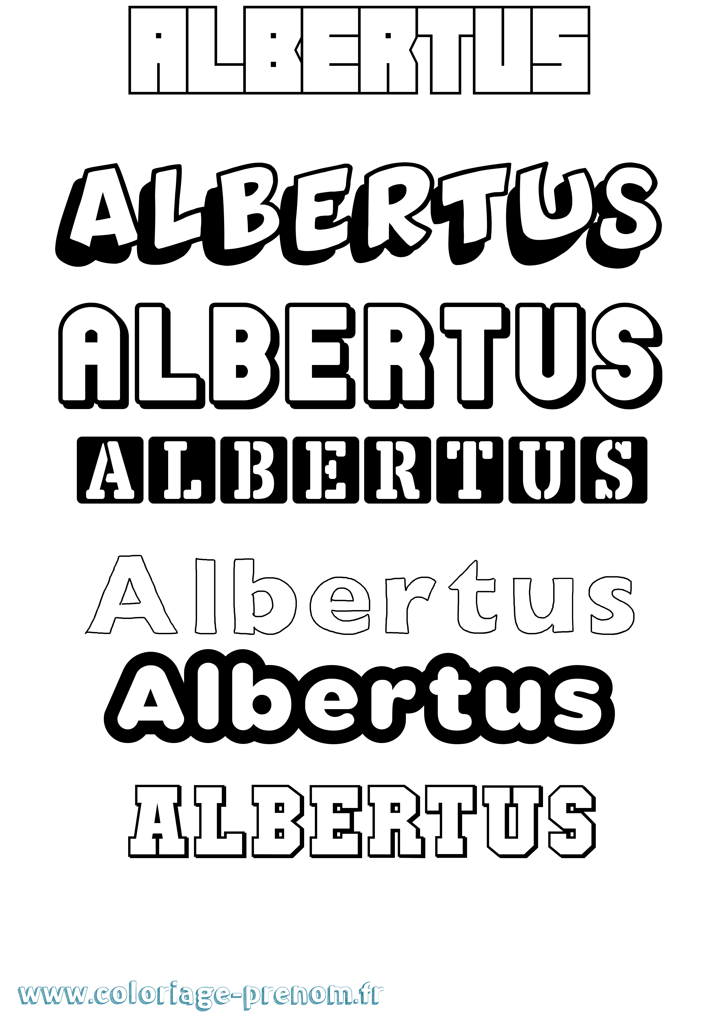 Coloriage prénom Albertus Simple