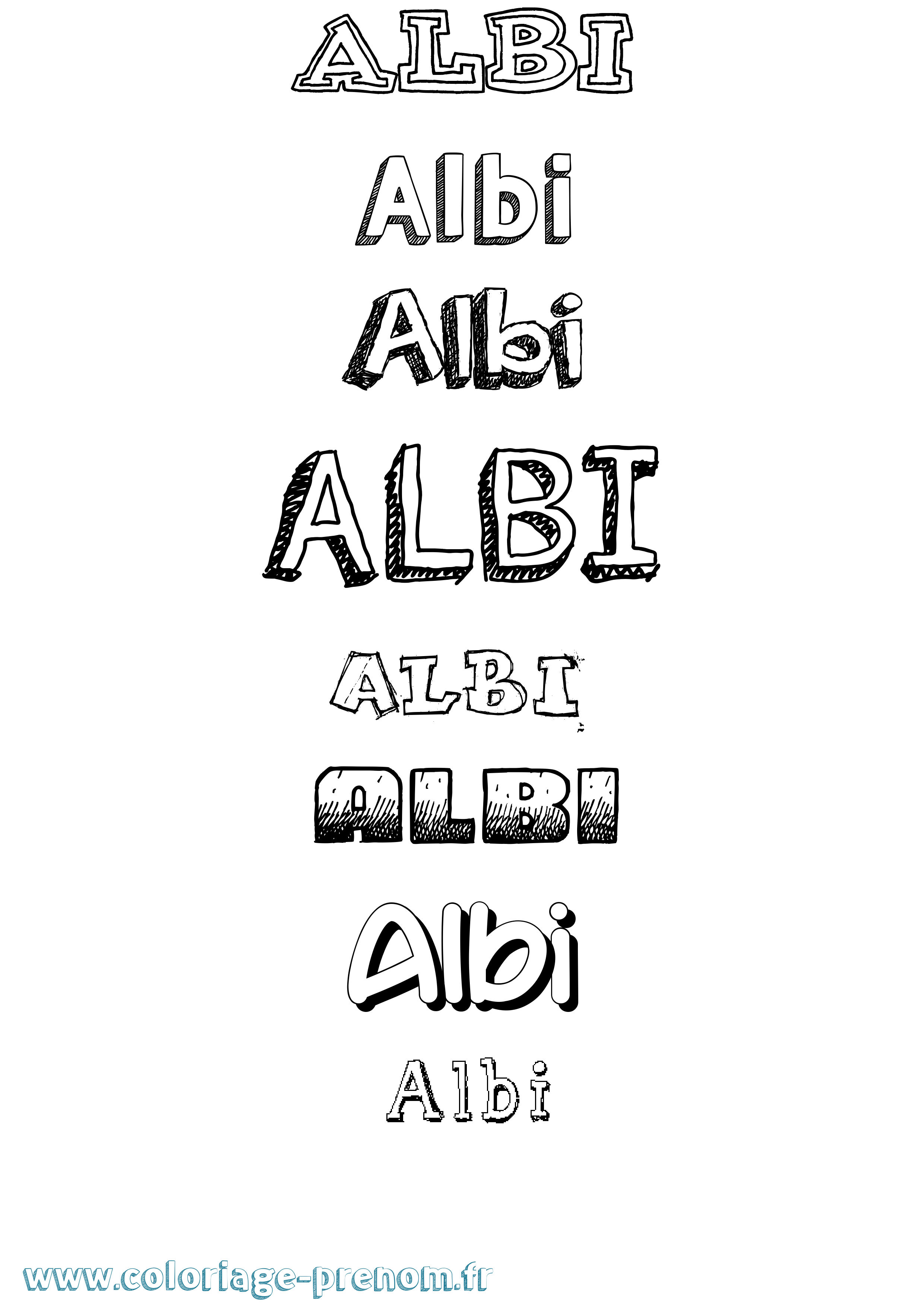 Coloriage prénom Albi Dessiné